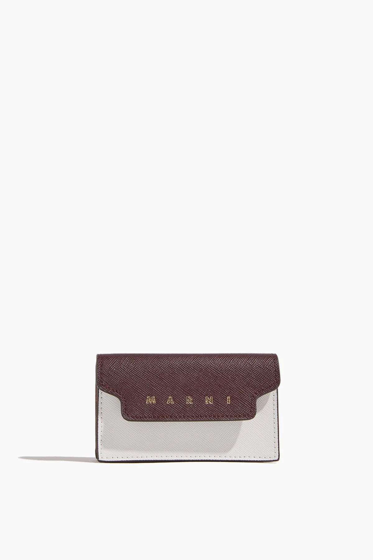 Card Case in Chocolate/Lily White/Dijon