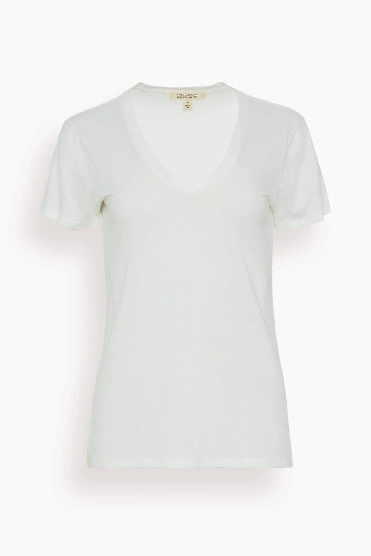 Carol V-Neck Tee Shirt in White