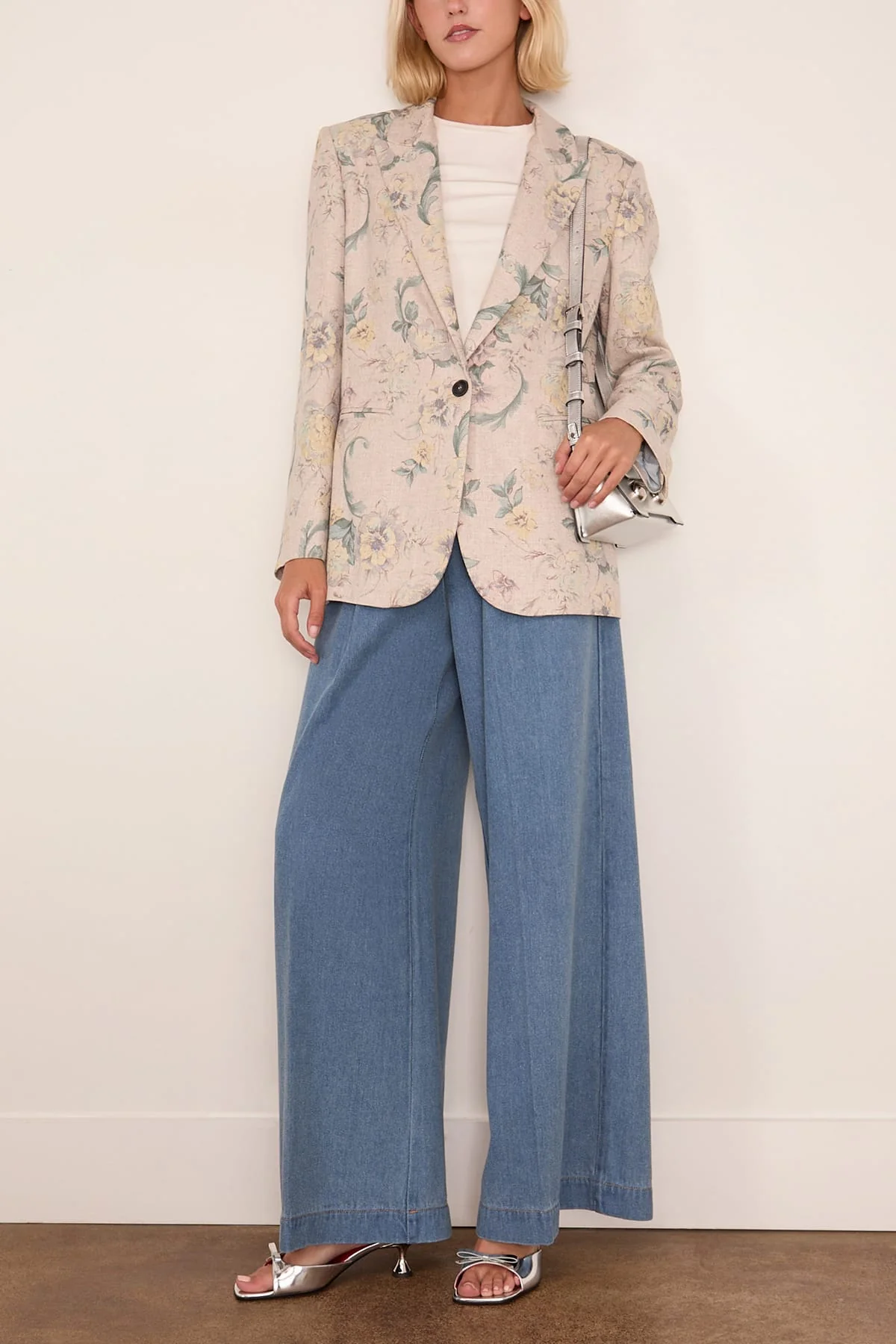 Cavalry Denim Elasticated Loose Pants in Azure - Image 2