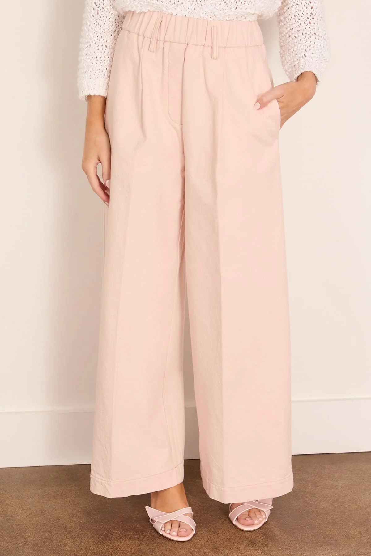 Cavalry Denim Elasticated Loose Pants in Peonia - Image 3