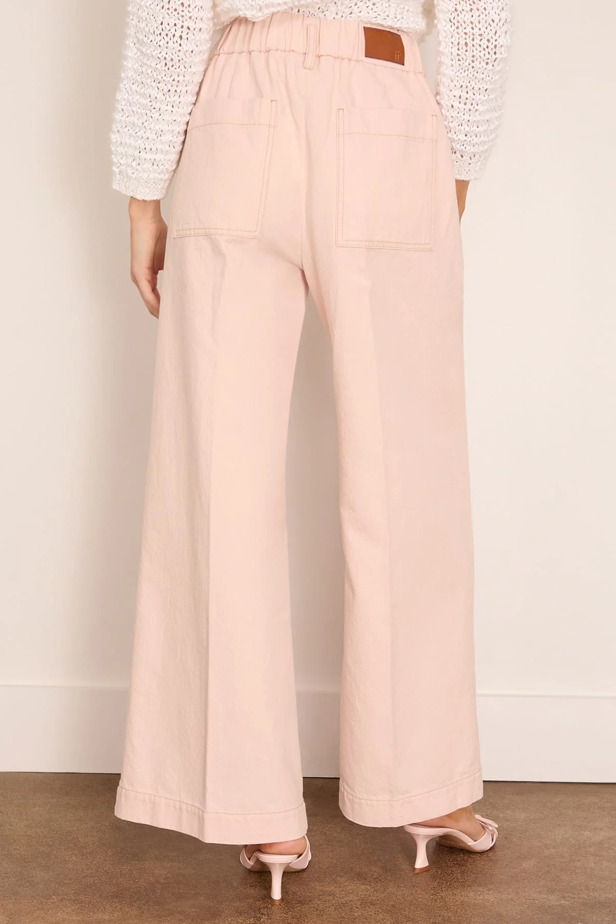 Cavalry Denim Elasticated Loose Pants in Peonia - Image 4