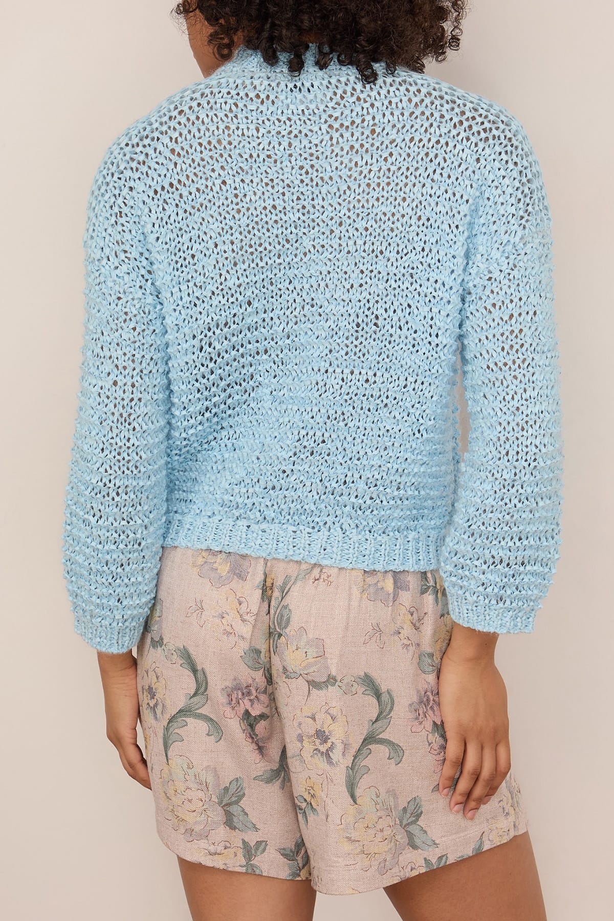 Chamois Ribbon Roundneck Sweater in Azure - Image 4