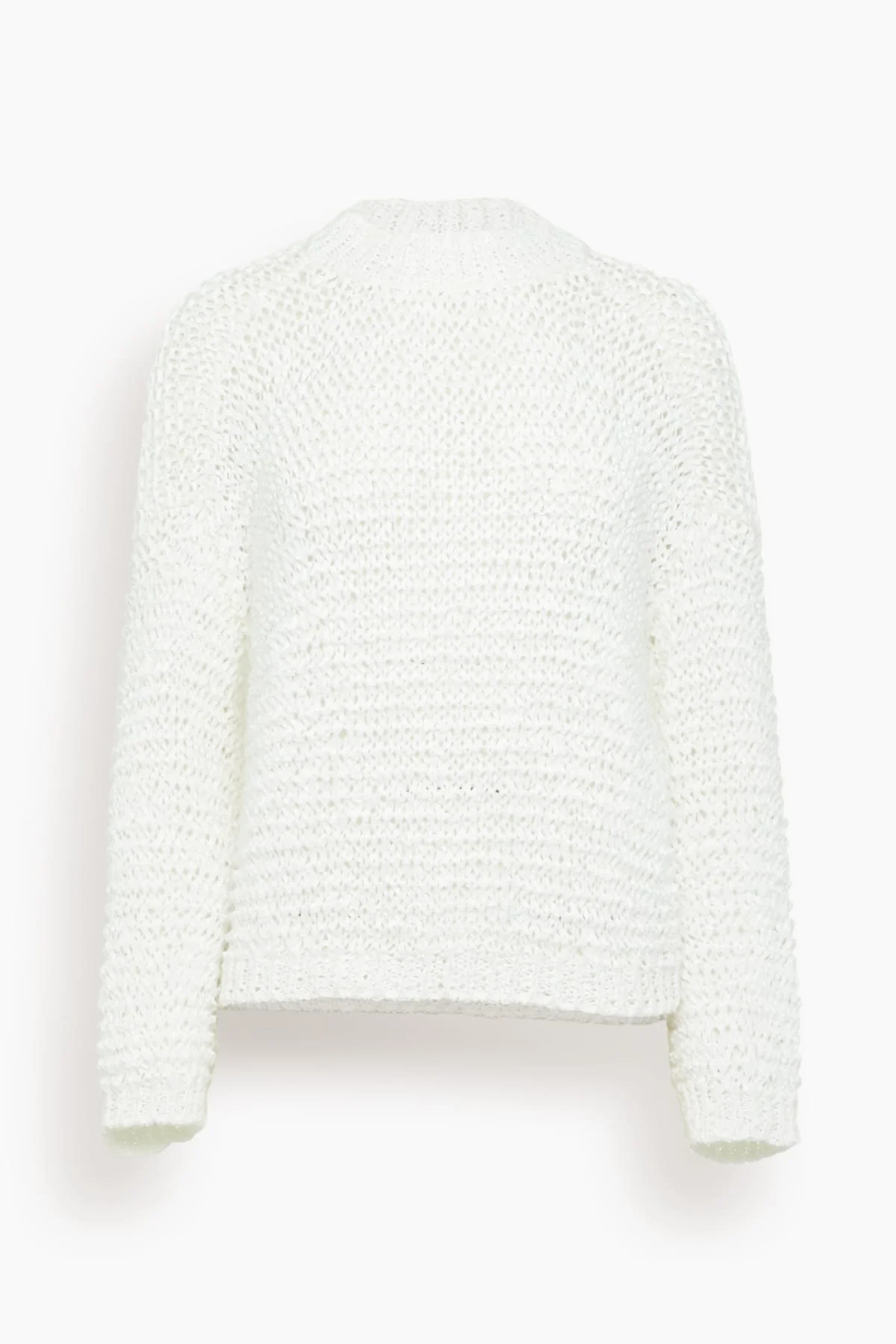 Chamois Ribbon Roundneck Sweater in Bianco