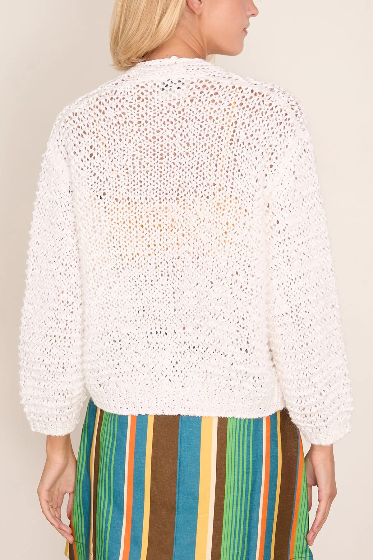 Chamois Tape Cardigan in Bianco - Image 4