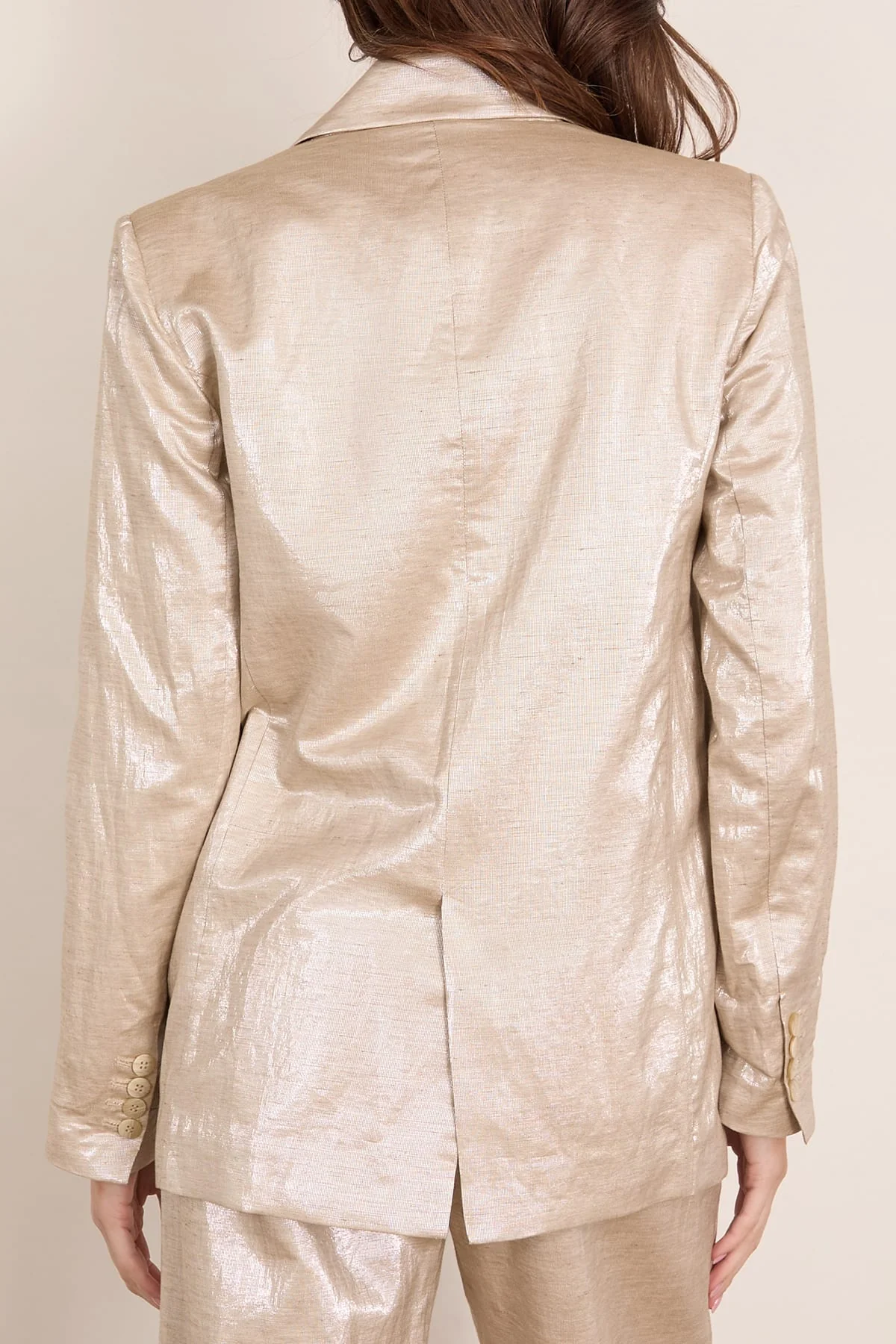 Chic Linen Double Breasted Jacket in Lucente - Image 4