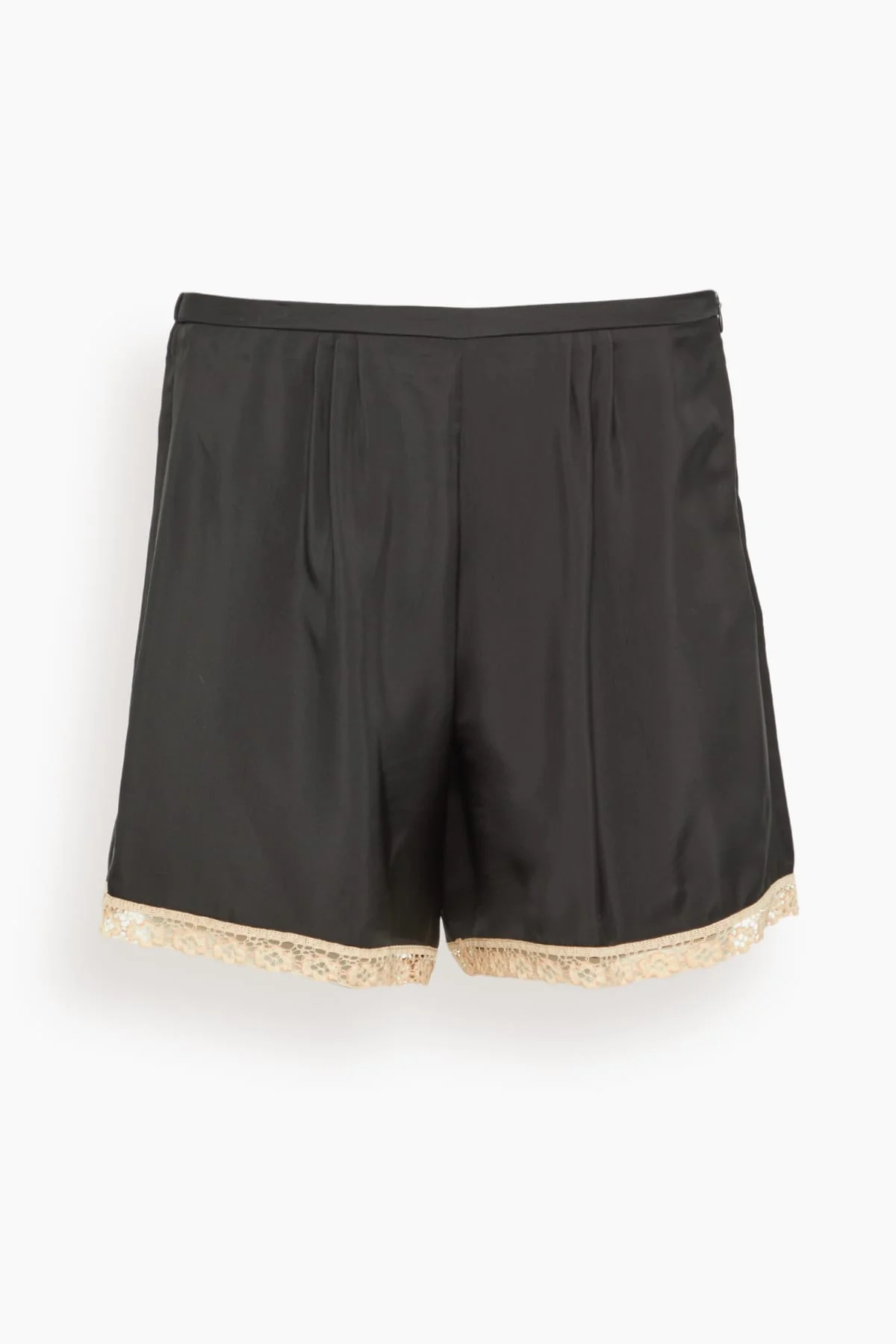 Chic Twill Culotte with Lace in Noir