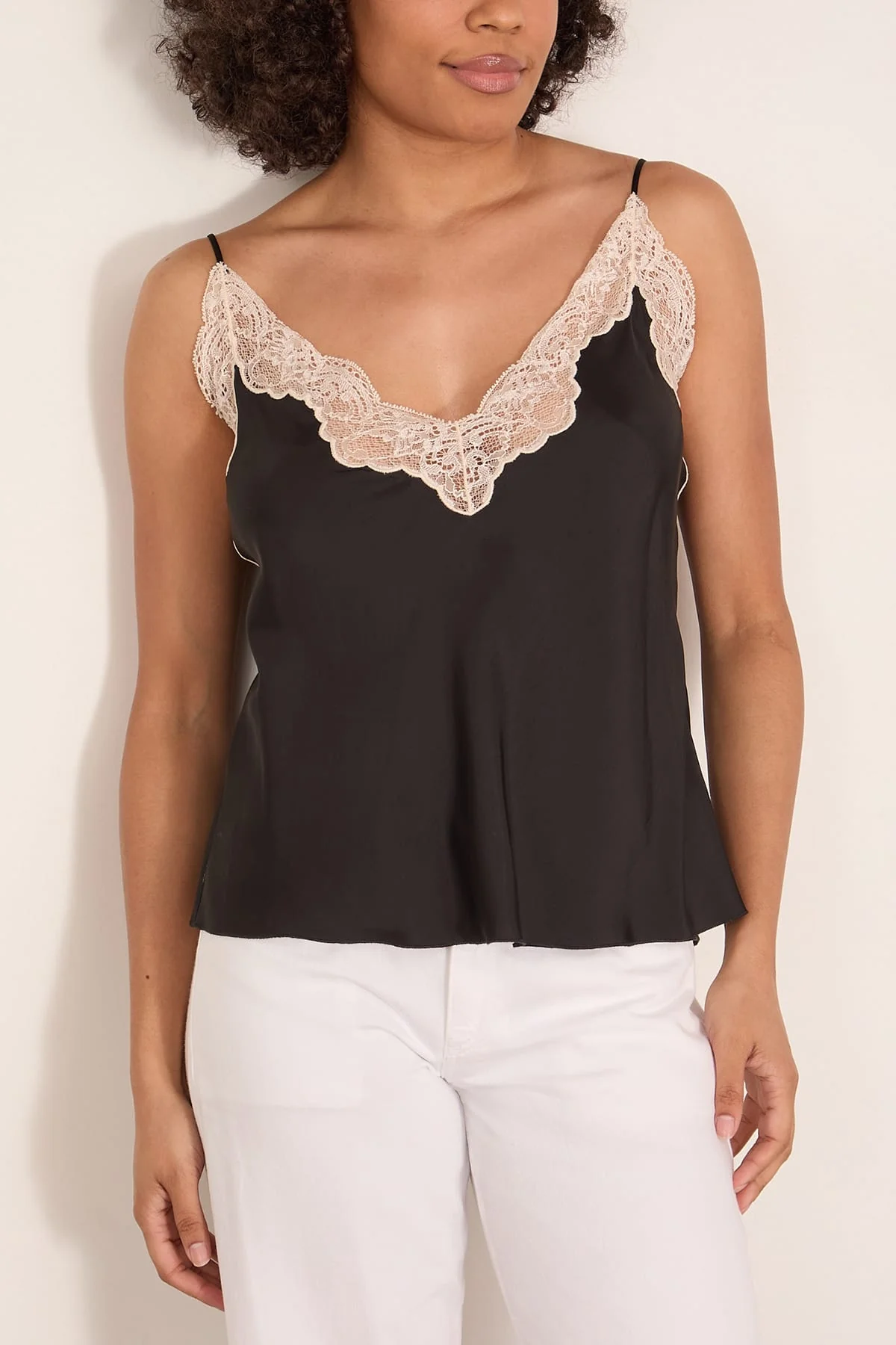 Chic Twill Lingerie Top in Noir - Image 3