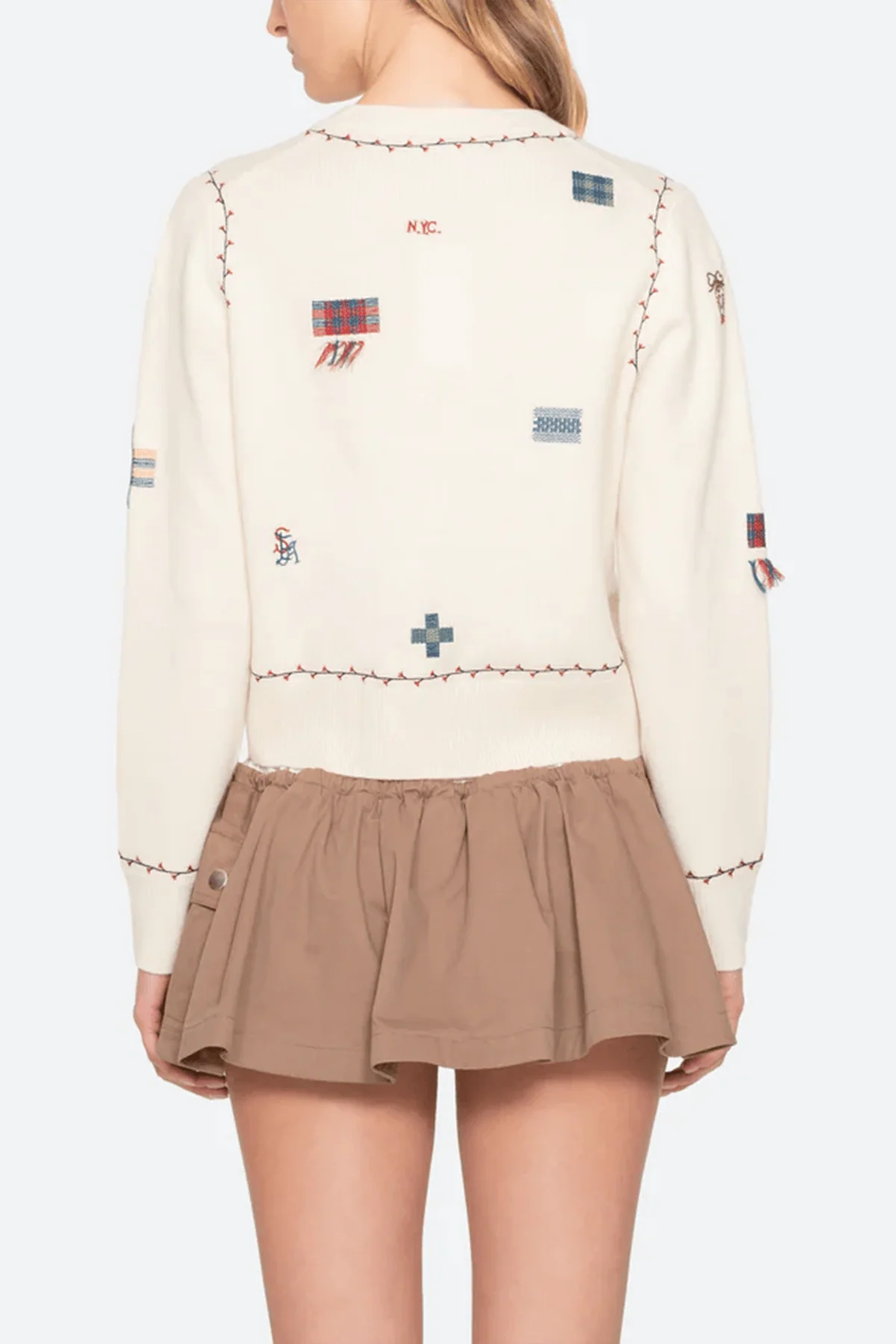 Claira Knit Cardigan in Cream - Image 4