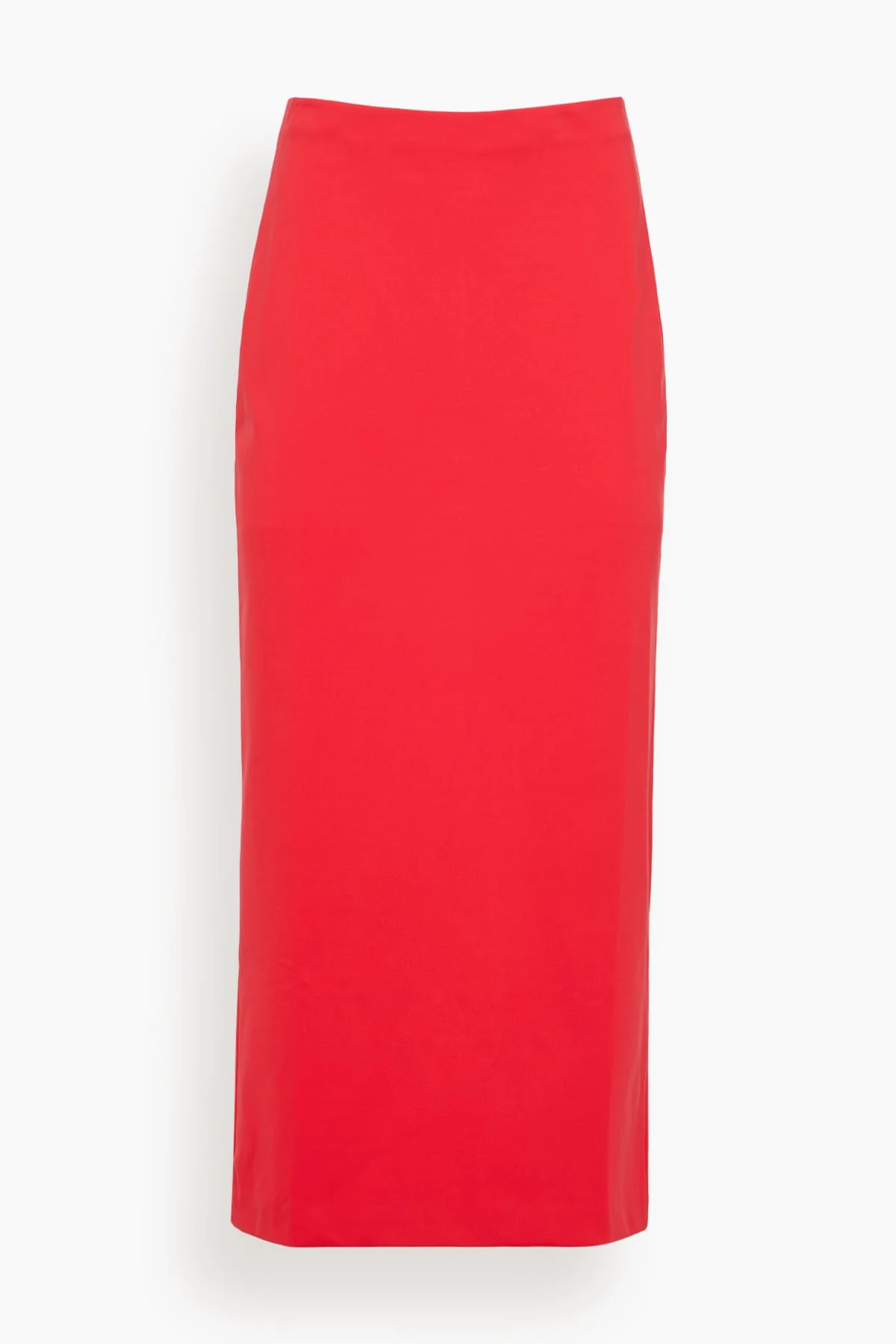 Compact Knit Pencil Skirt in Red