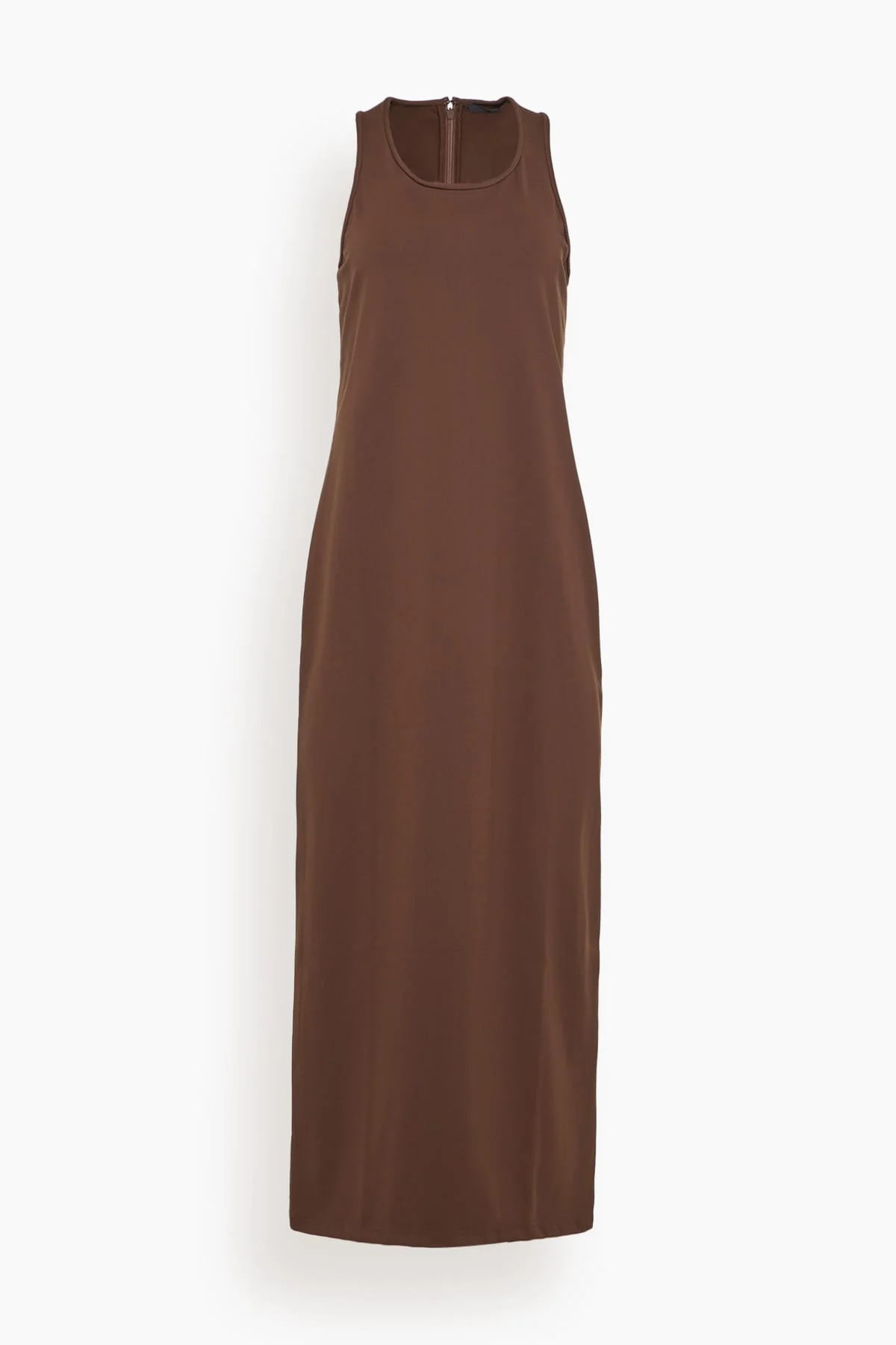 Compact Knit Sleeveless Dress in Brown