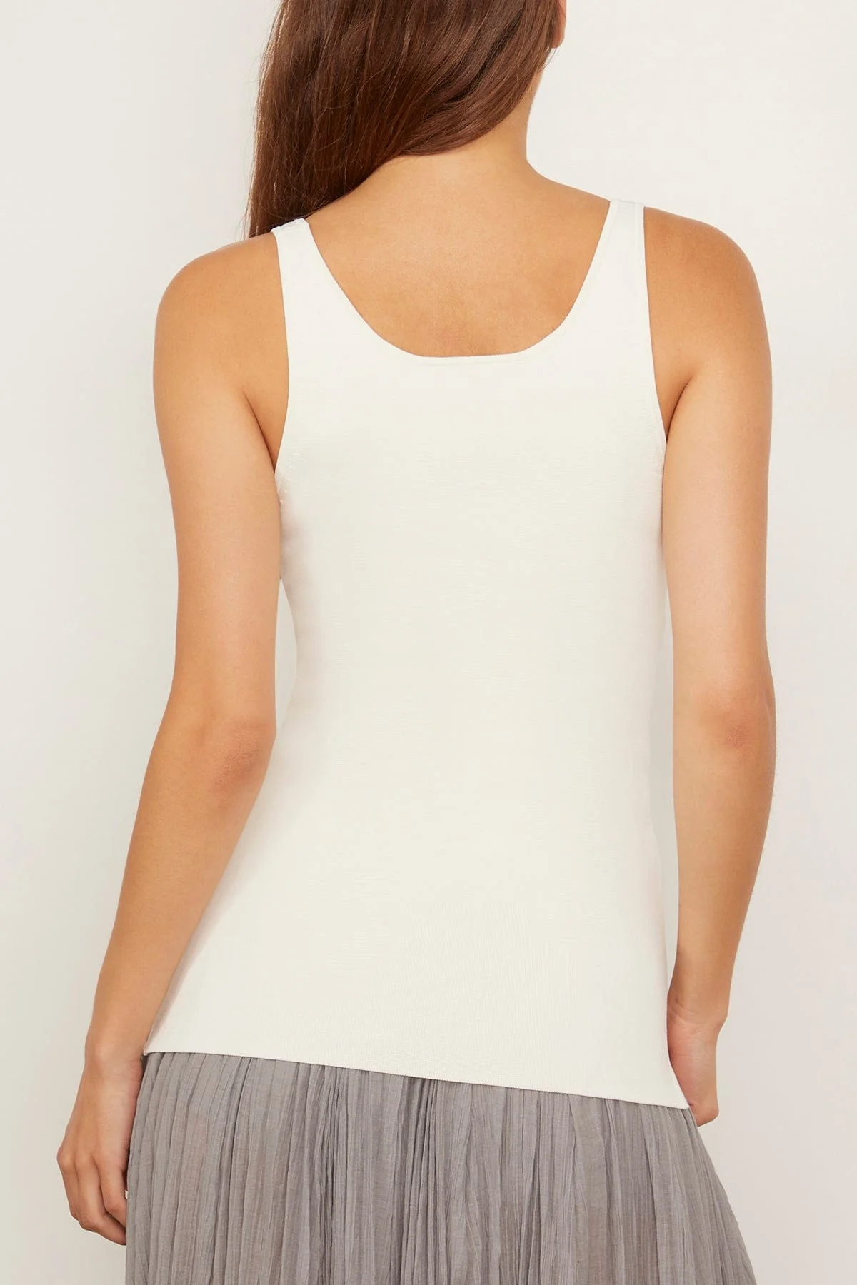 Compact Knit Tank in White - Image 4