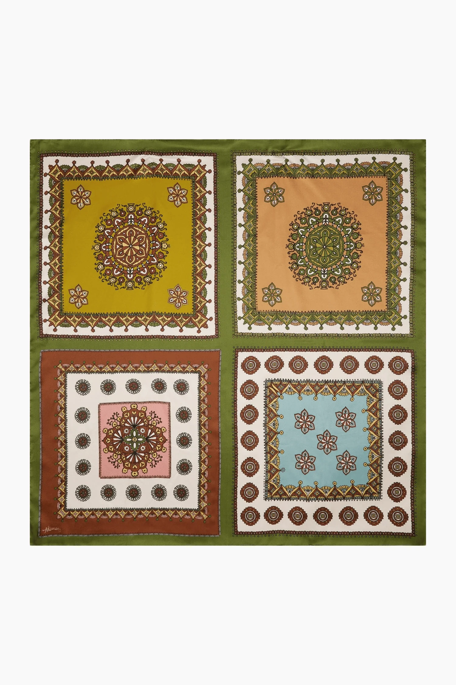 Contina Tiles Silk Scarf in Multi - Image 3