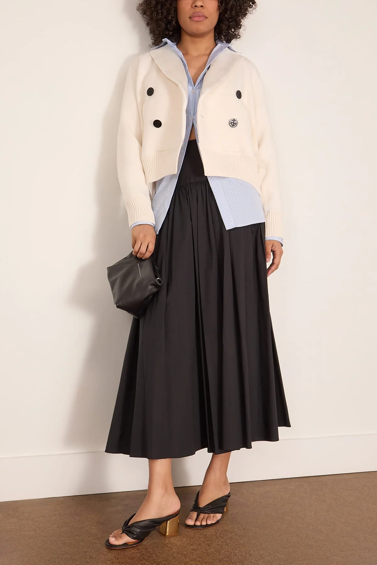 Cotton Cashmere Knit Jacket in Off White - Image 2