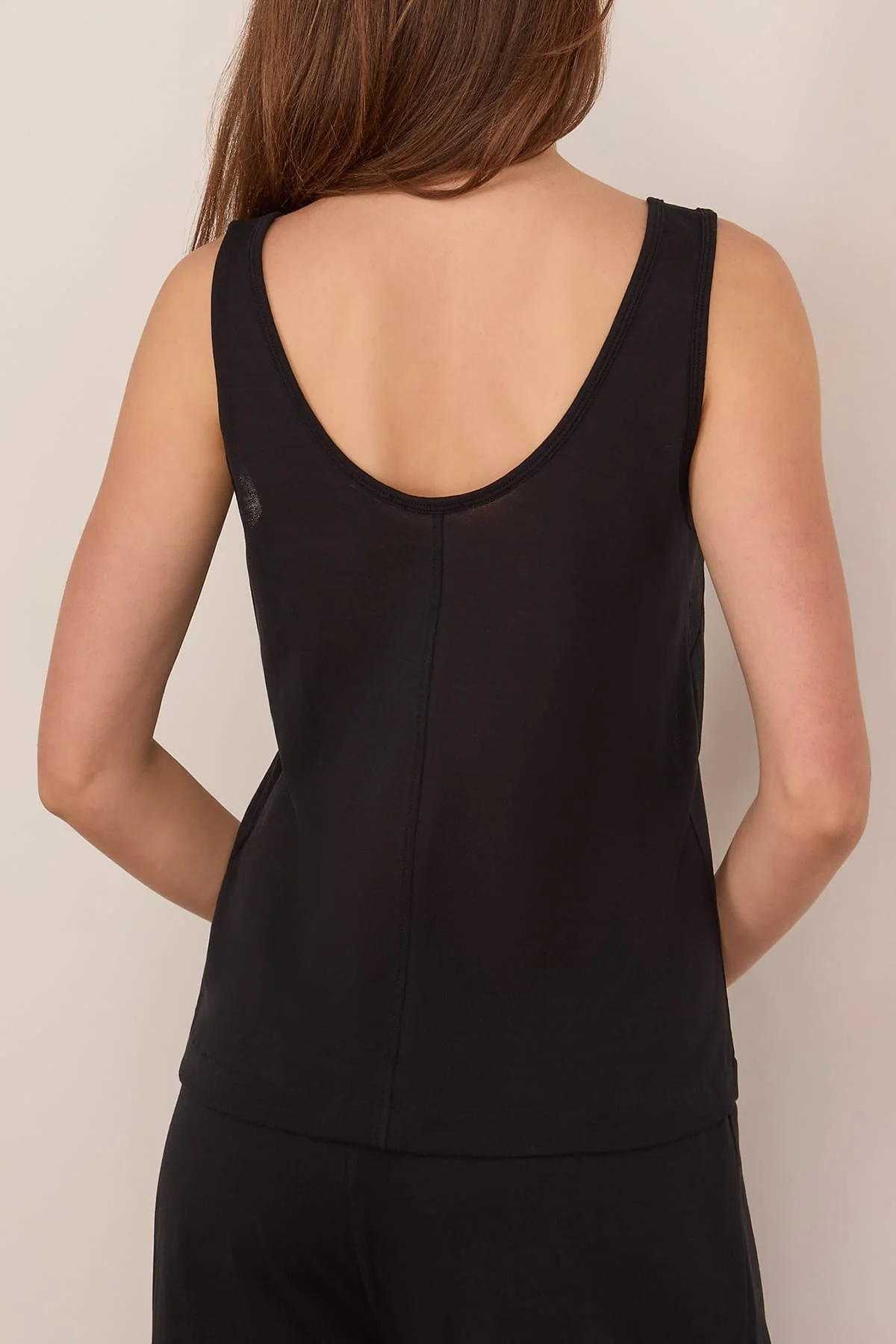Cotton Crepe Tank in Black - Image 4