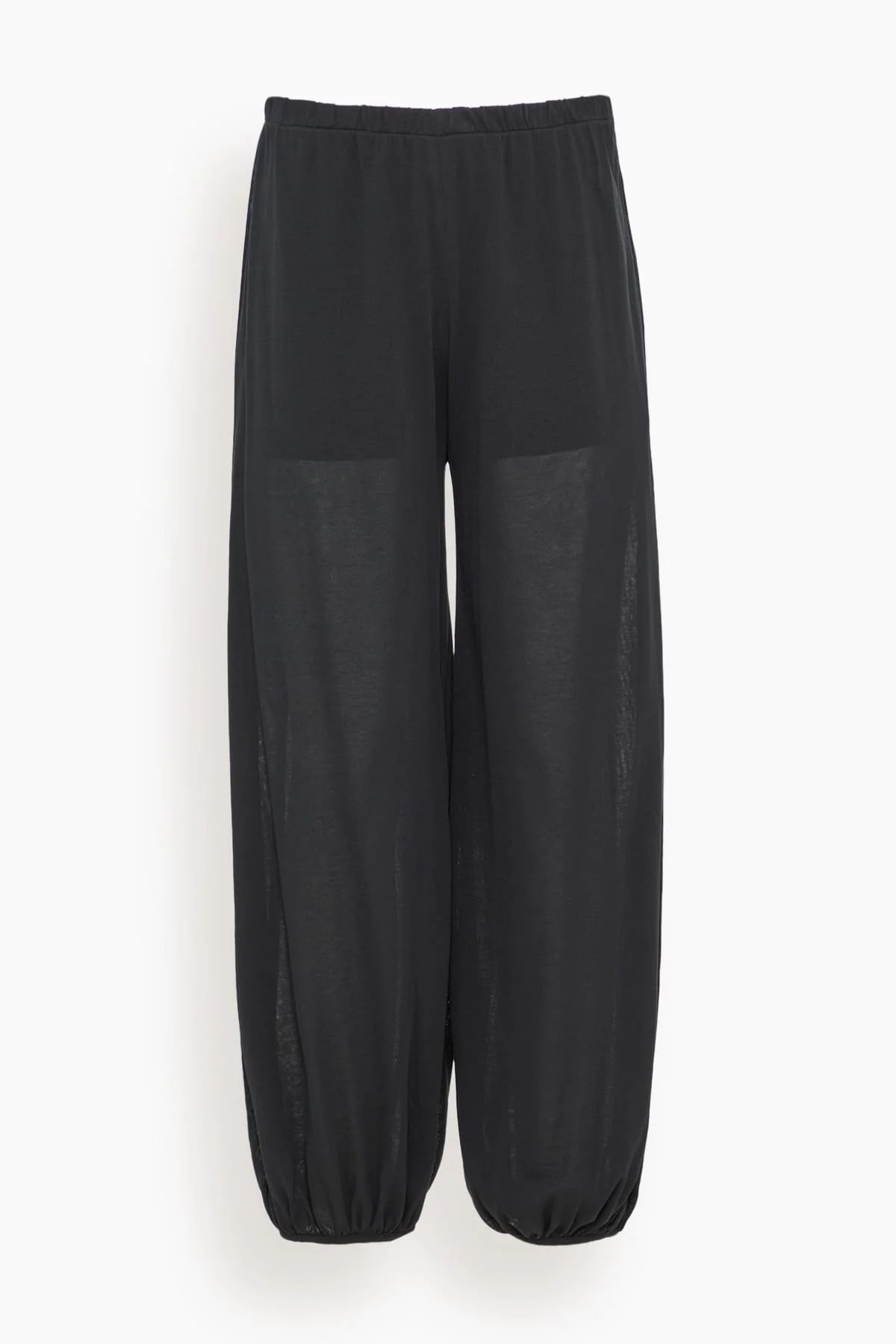 Cotton Crepe Trouser in Black