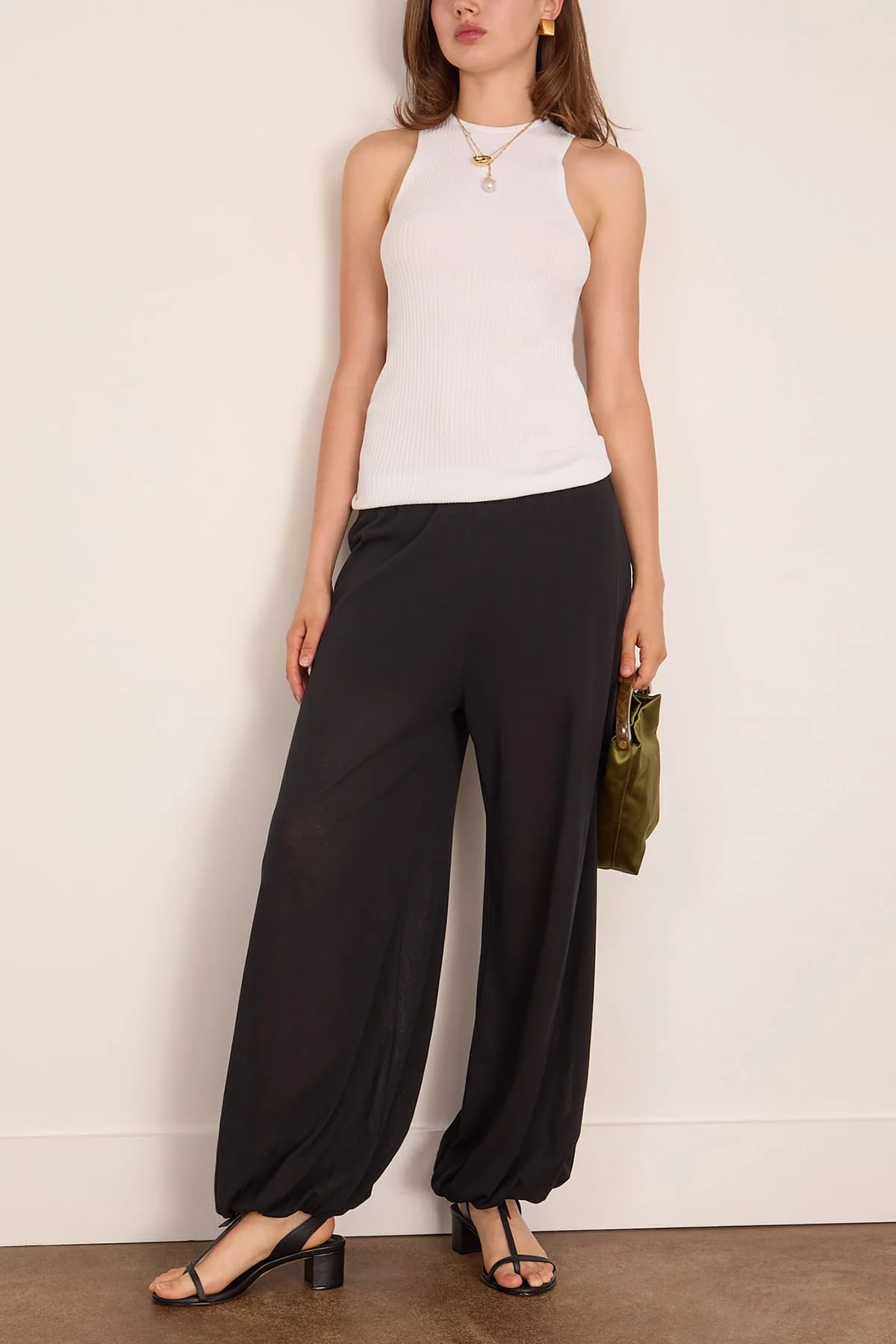 Cotton Crepe Trouser in Black - Image 2