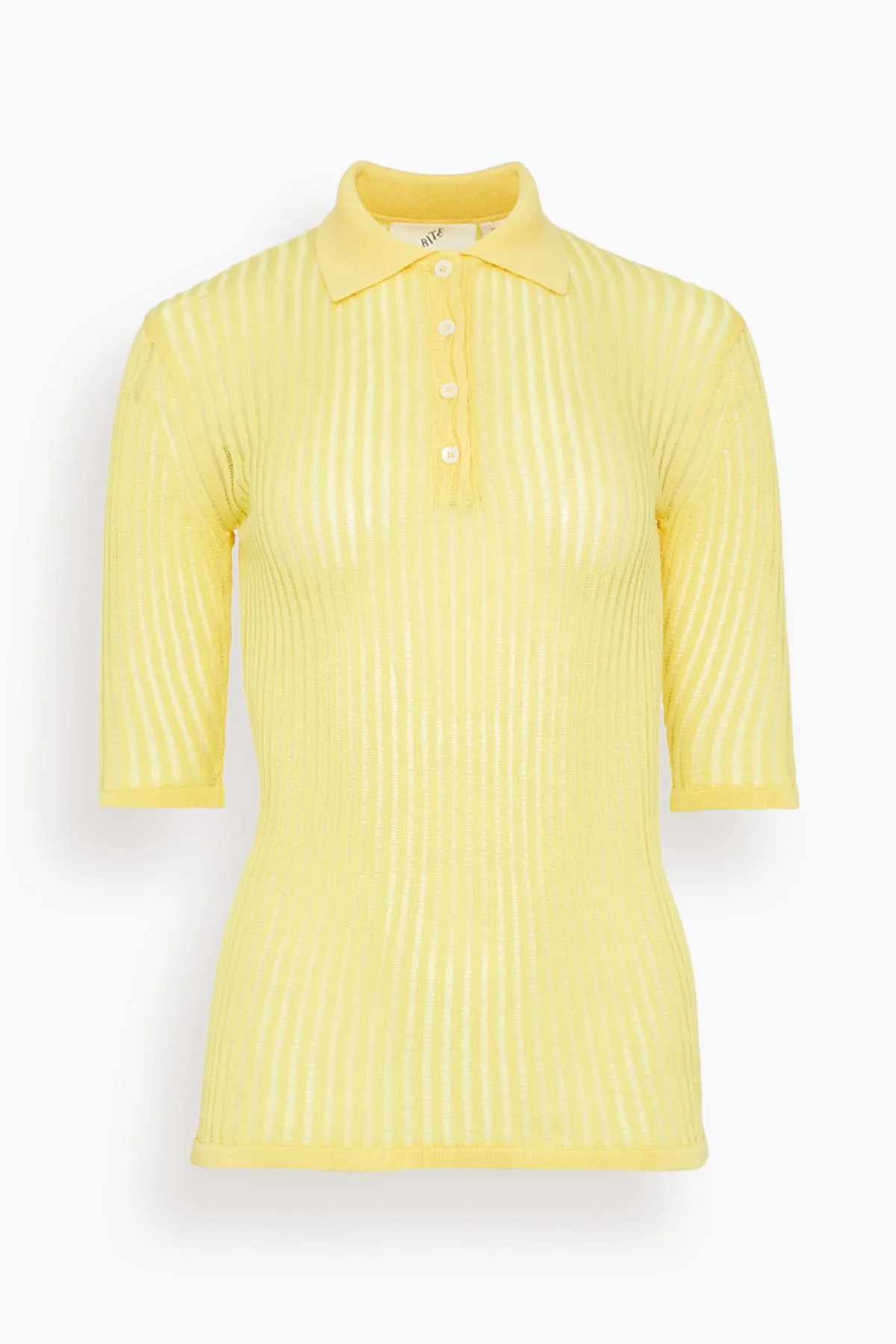 Cotton Net Rib Top in Daffodil