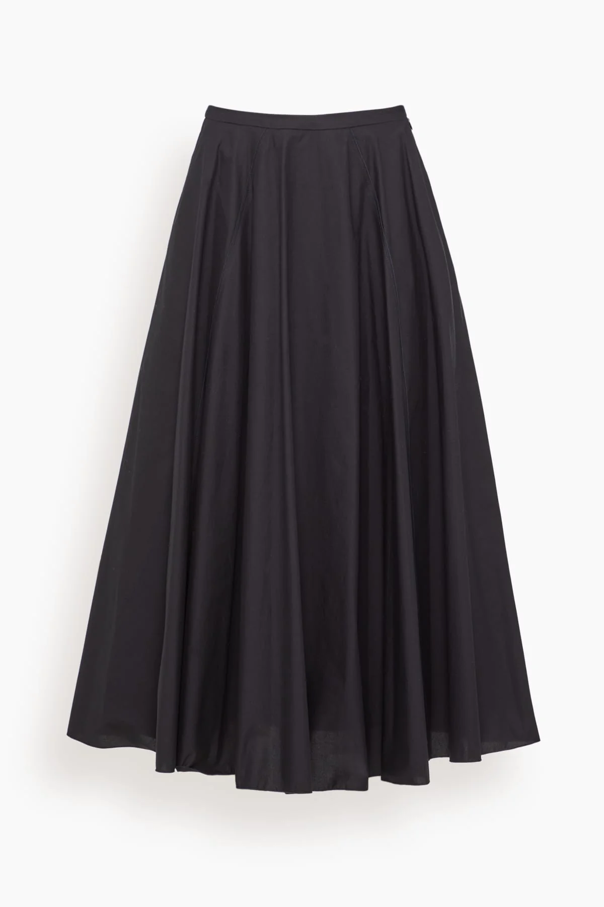 Cotton Popline Paneled Skirt in Notte