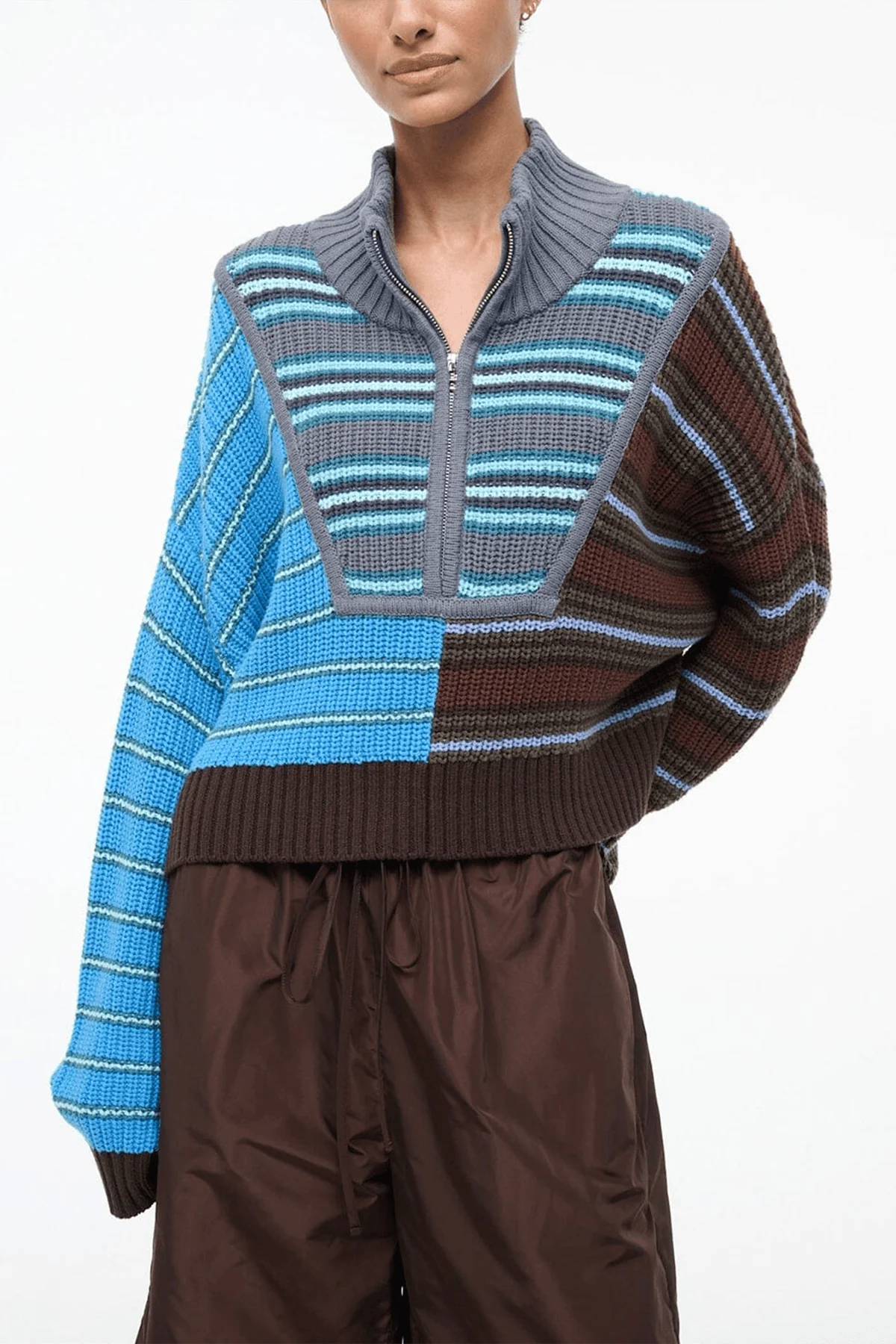 Cropped Hampton Sweater in Zuma Stripe Multi - Image 3
