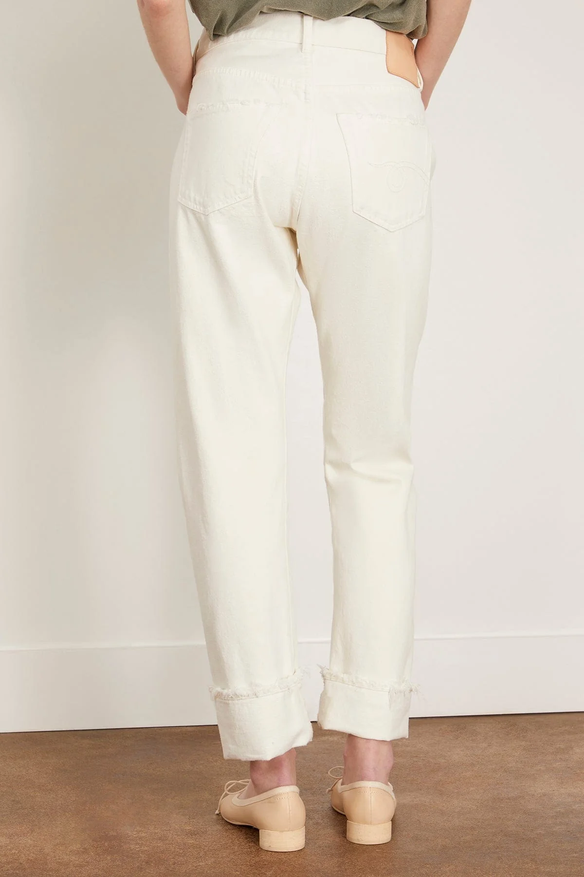 Cuffed Crossover Jeans in Bennett White Selvedge - Image 4