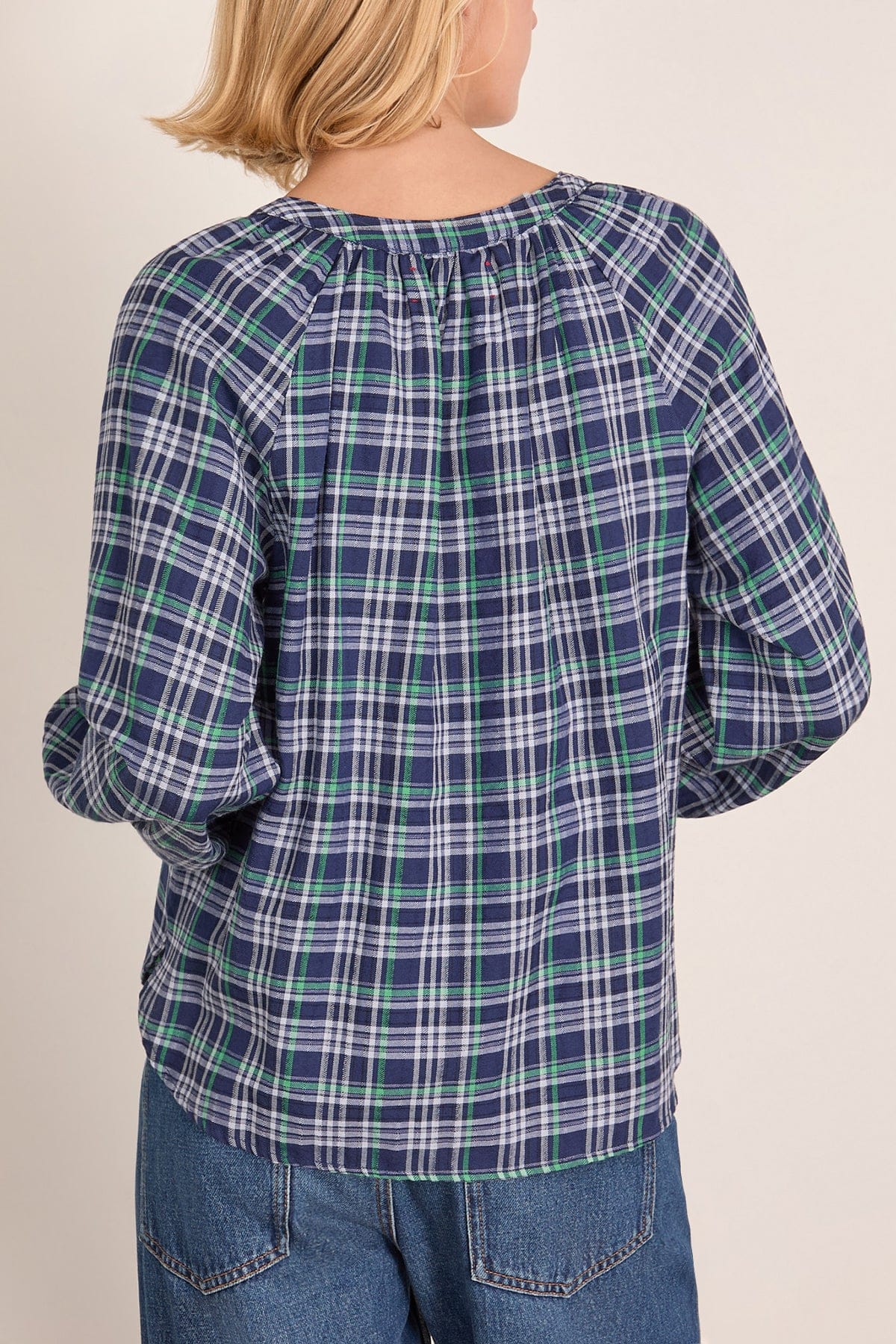 Dara Top in Forest Blue Plaid - Image 4