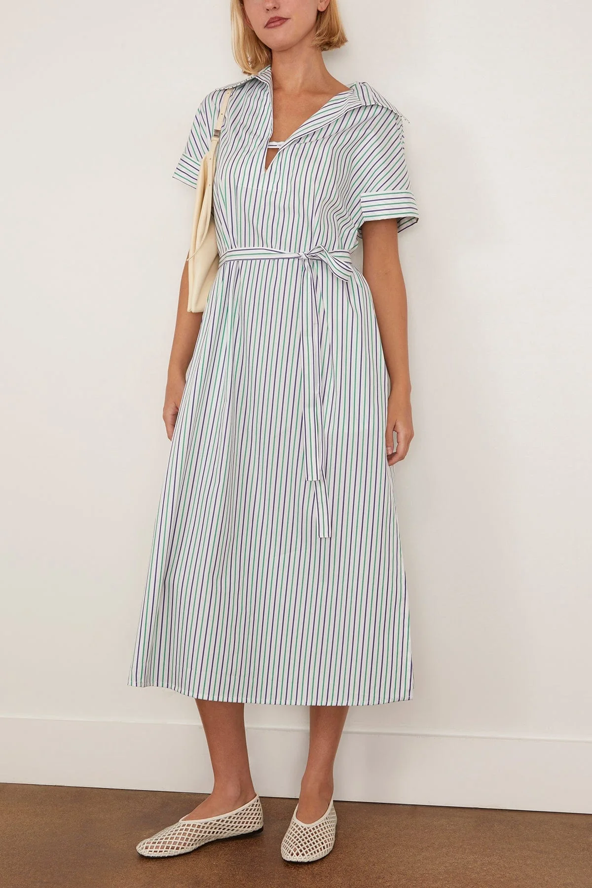 Darla Dress in Green Stripe - Image 2