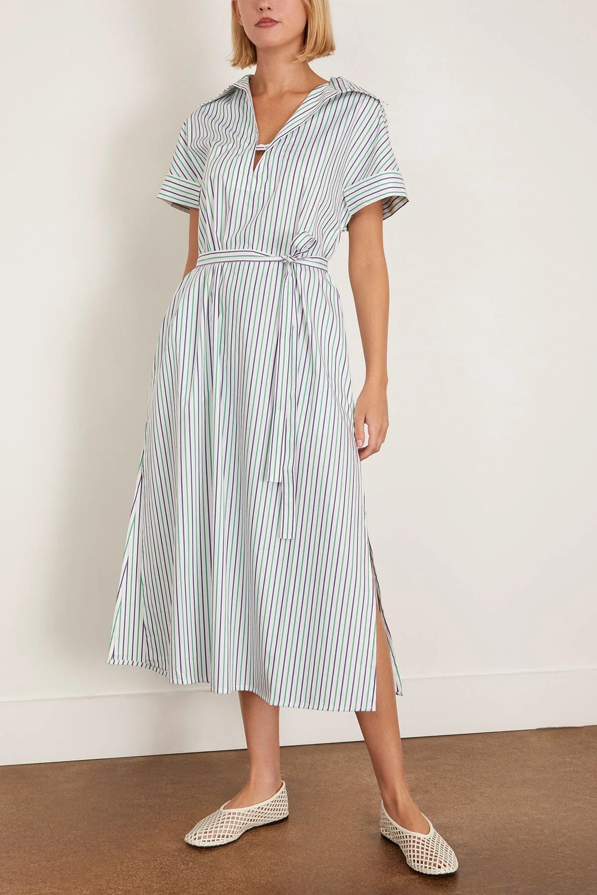 Darla Dress in Green Stripe - Image 3