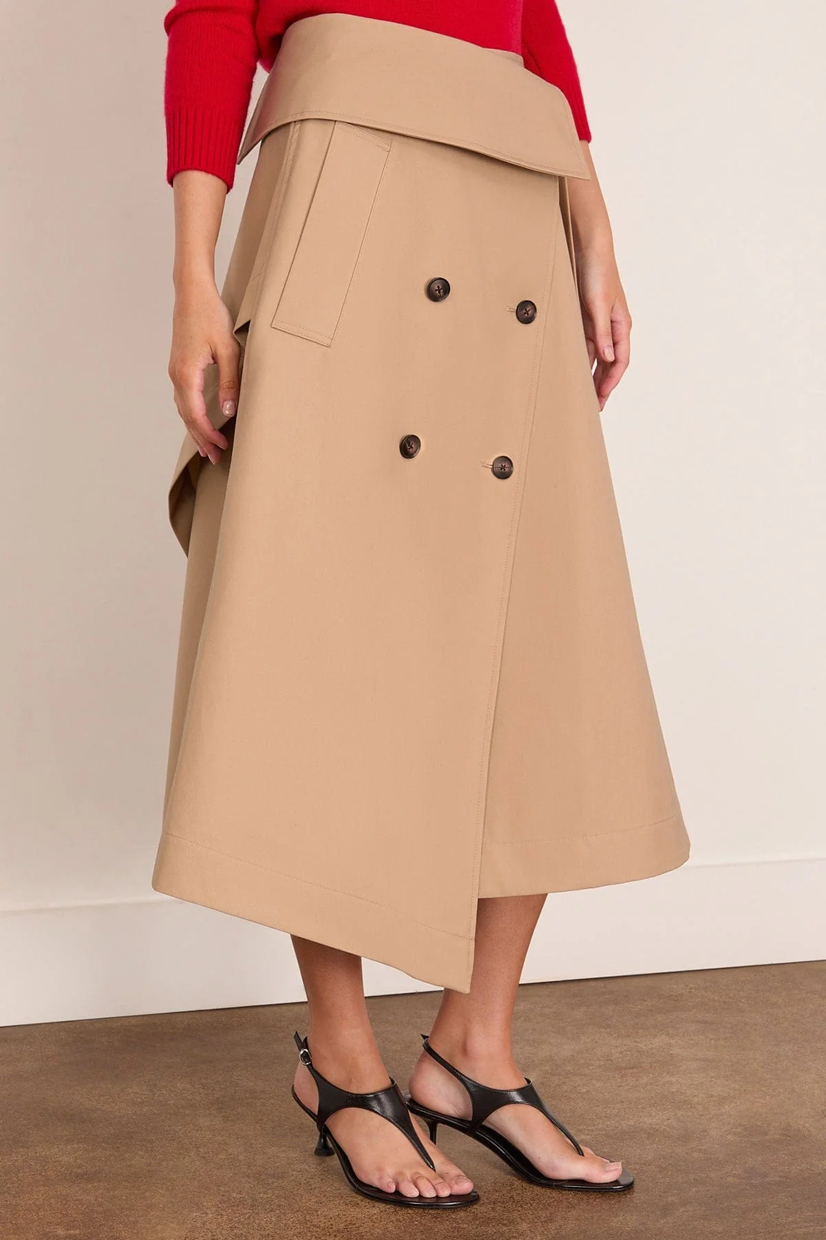 Deconstructed Trench Skirt in Sand - Image 3