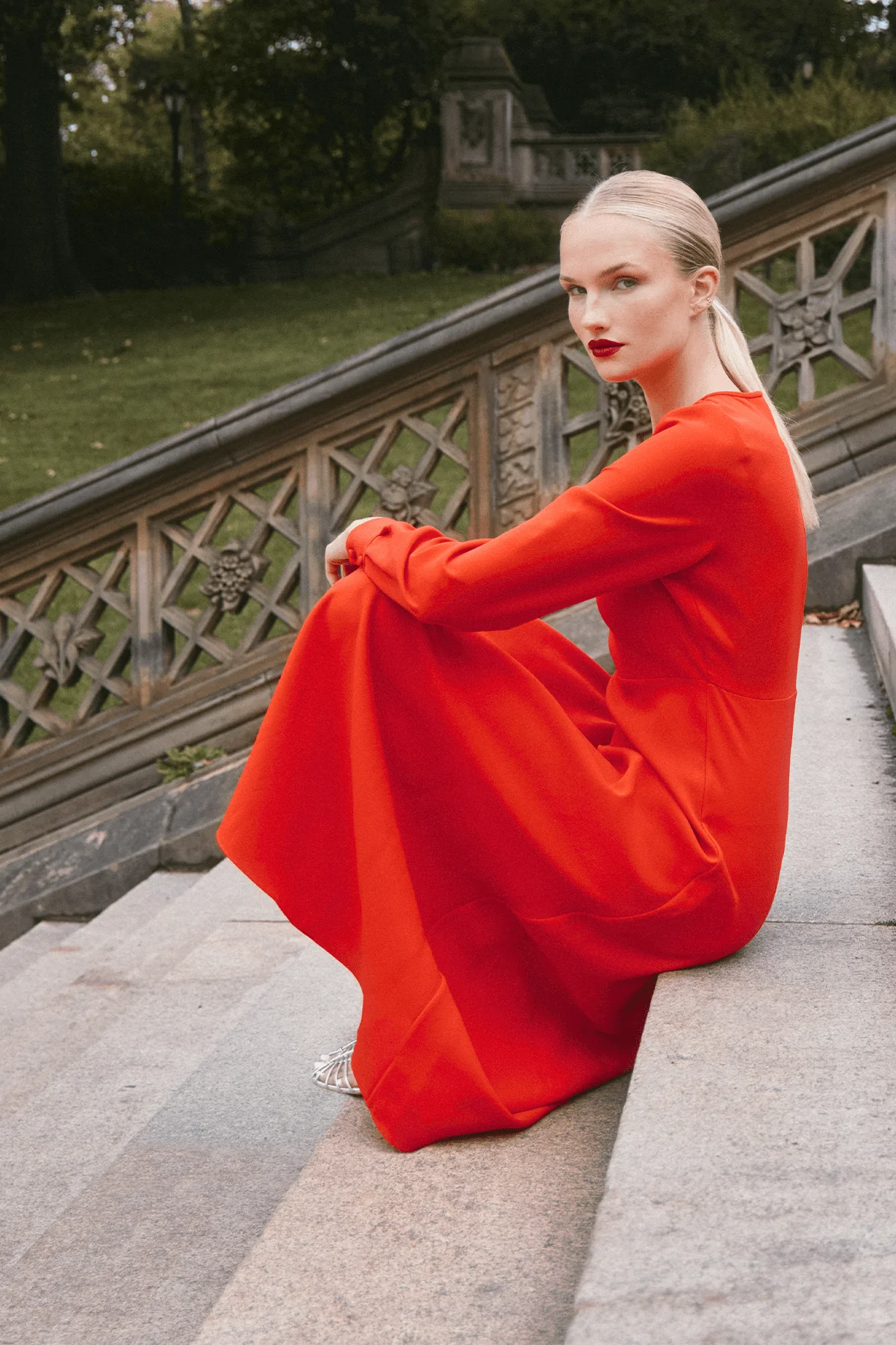Delancey Dress in Red - Image 5