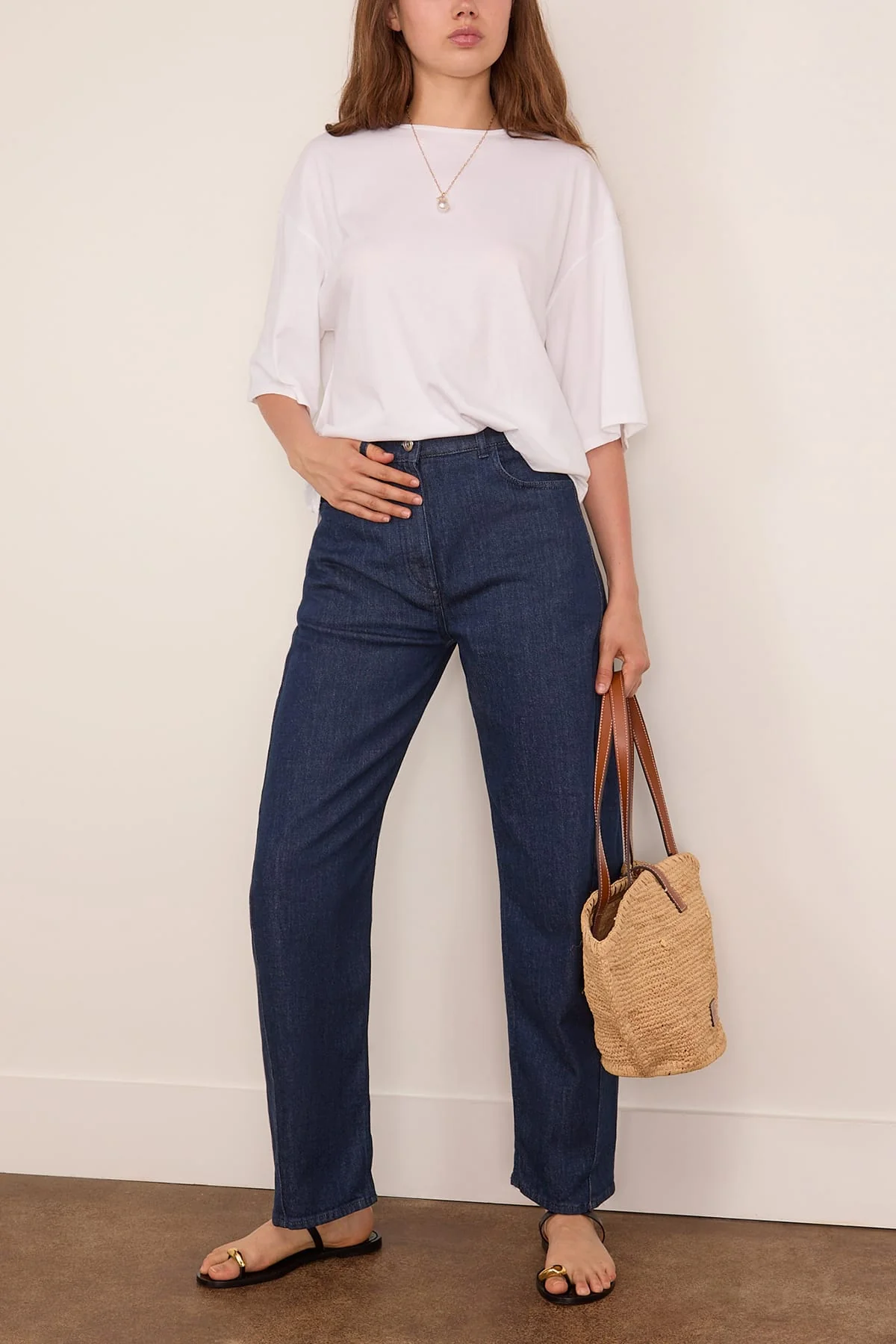 Denim Curved Pant in Rinsed - Image 2