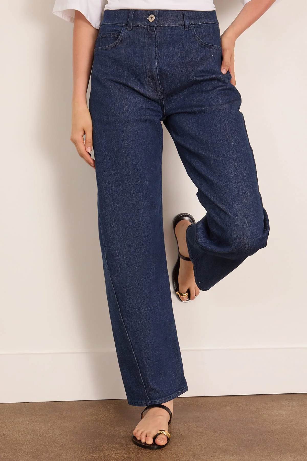 Denim Curved Pant in Rinsed - Image 3