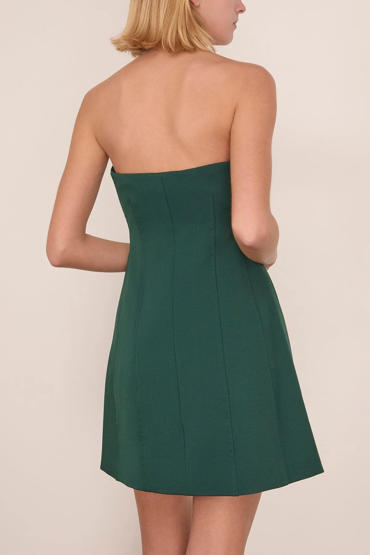 Devin Bustier Mini Dress in Emerald - Image 4