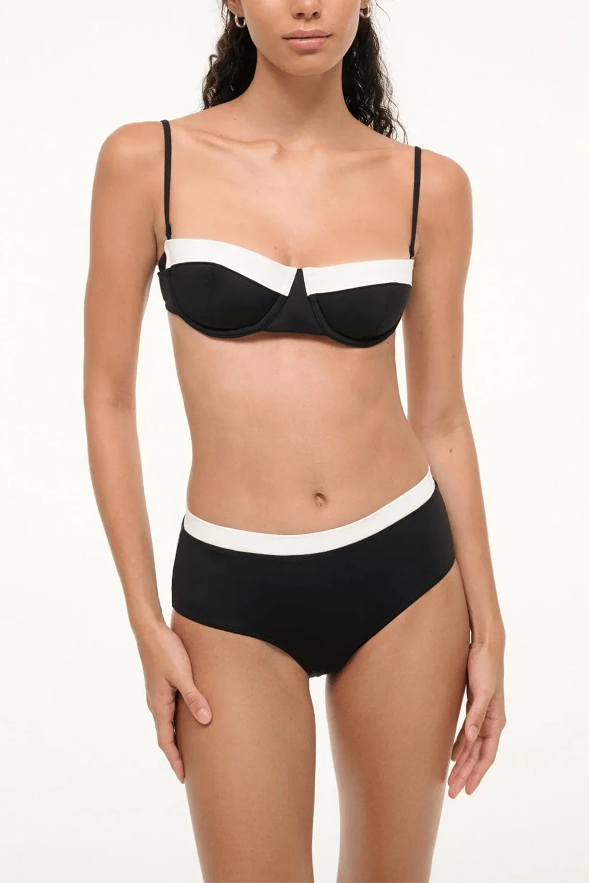 Devon High Rise Bikini Bottom Black/White - Image 3