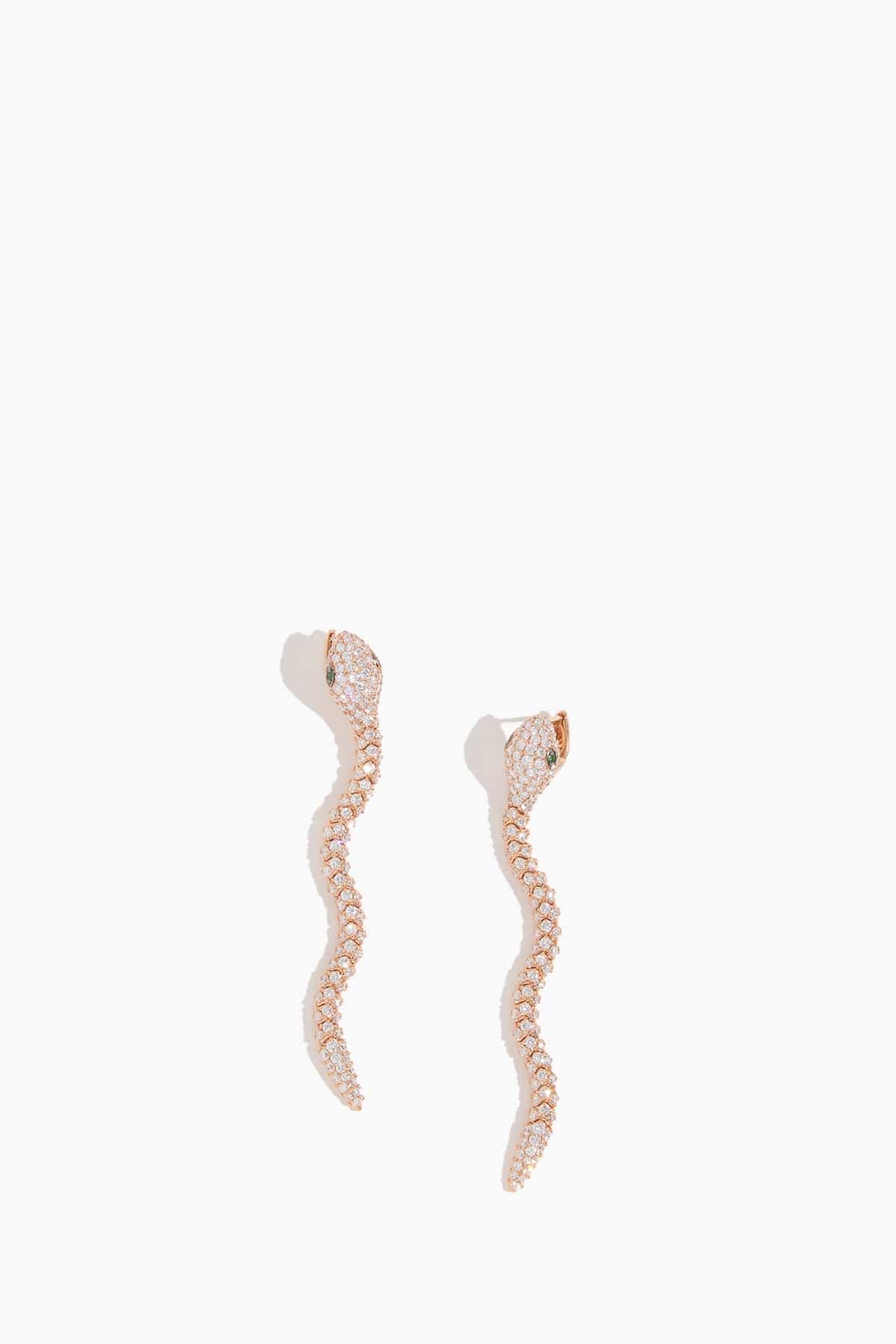 Diamond Bite Earrings in 18k Rose Gold
