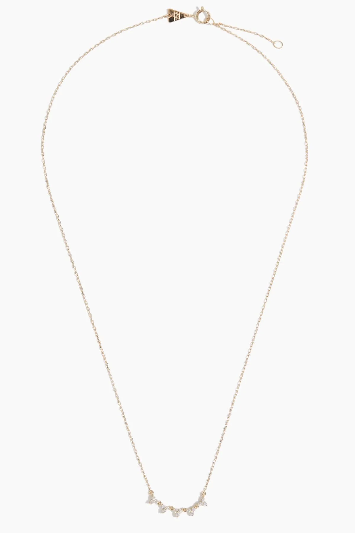 Diamond Cluster Chain Necklace in 14K Yellow Gold - Image 3