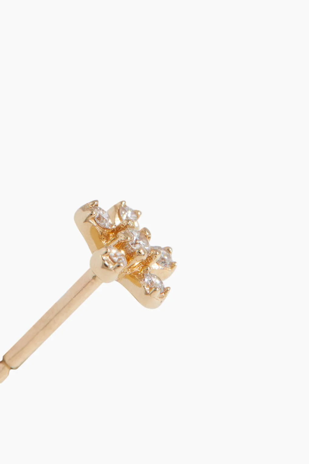 Diamond Dot Flower Single Stud in 14k Yellow Gold - Image 3