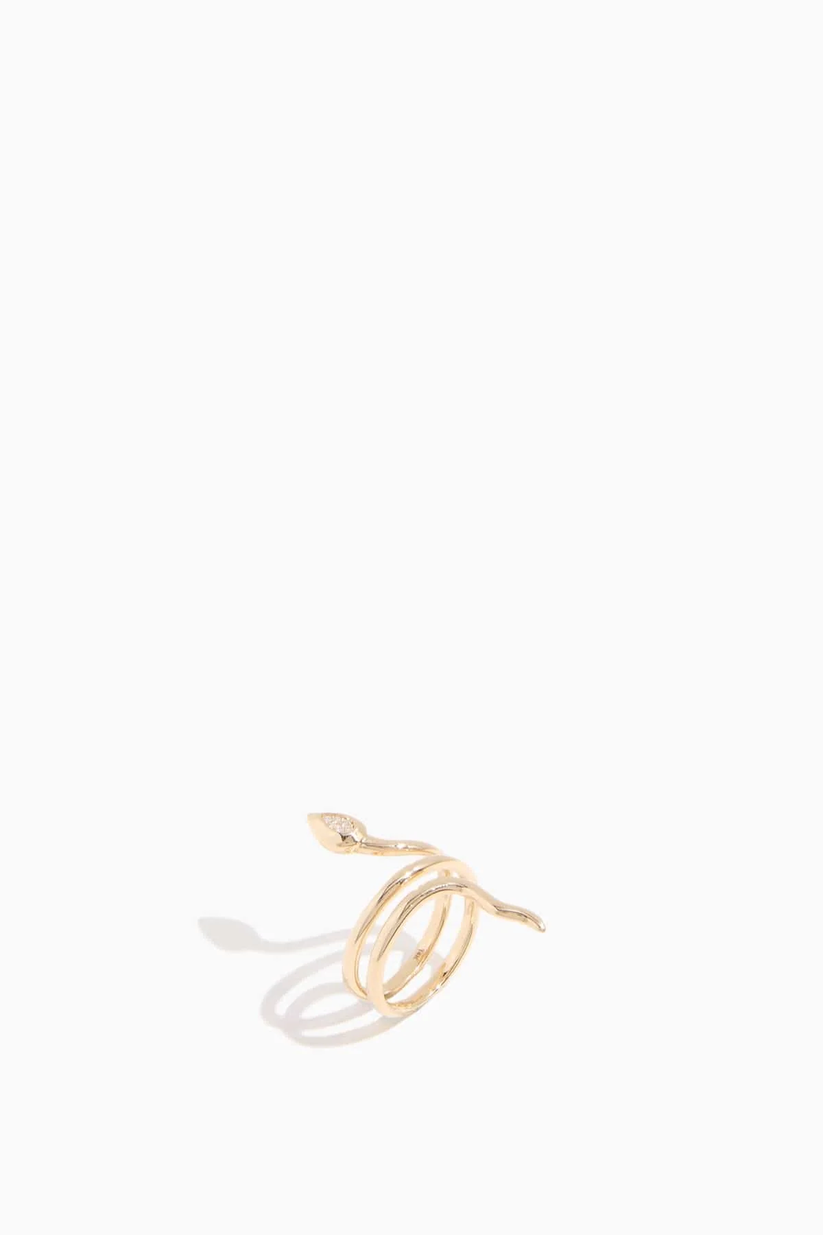 Diamond Snake Ring in 14k Yellow Gold - Image 3