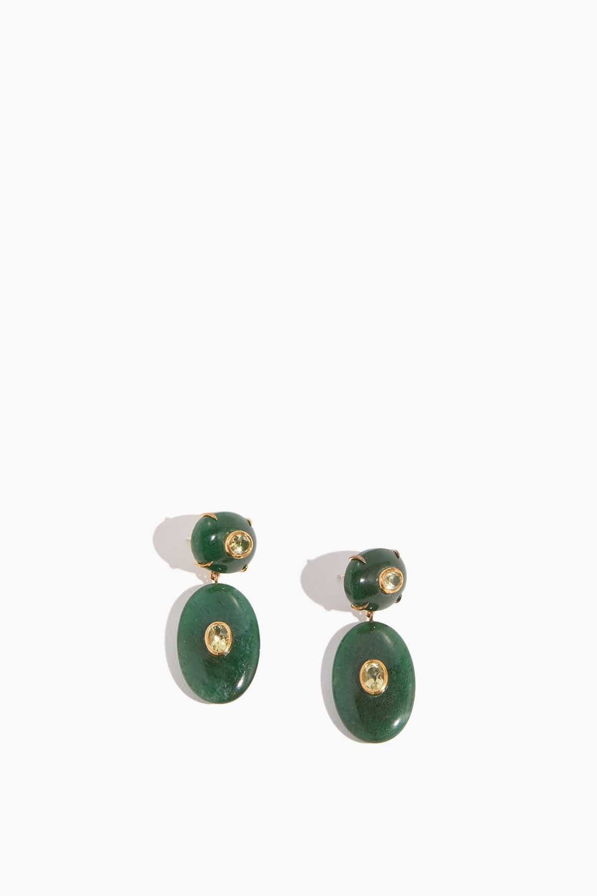 Dorothy Earrings in Green Jade