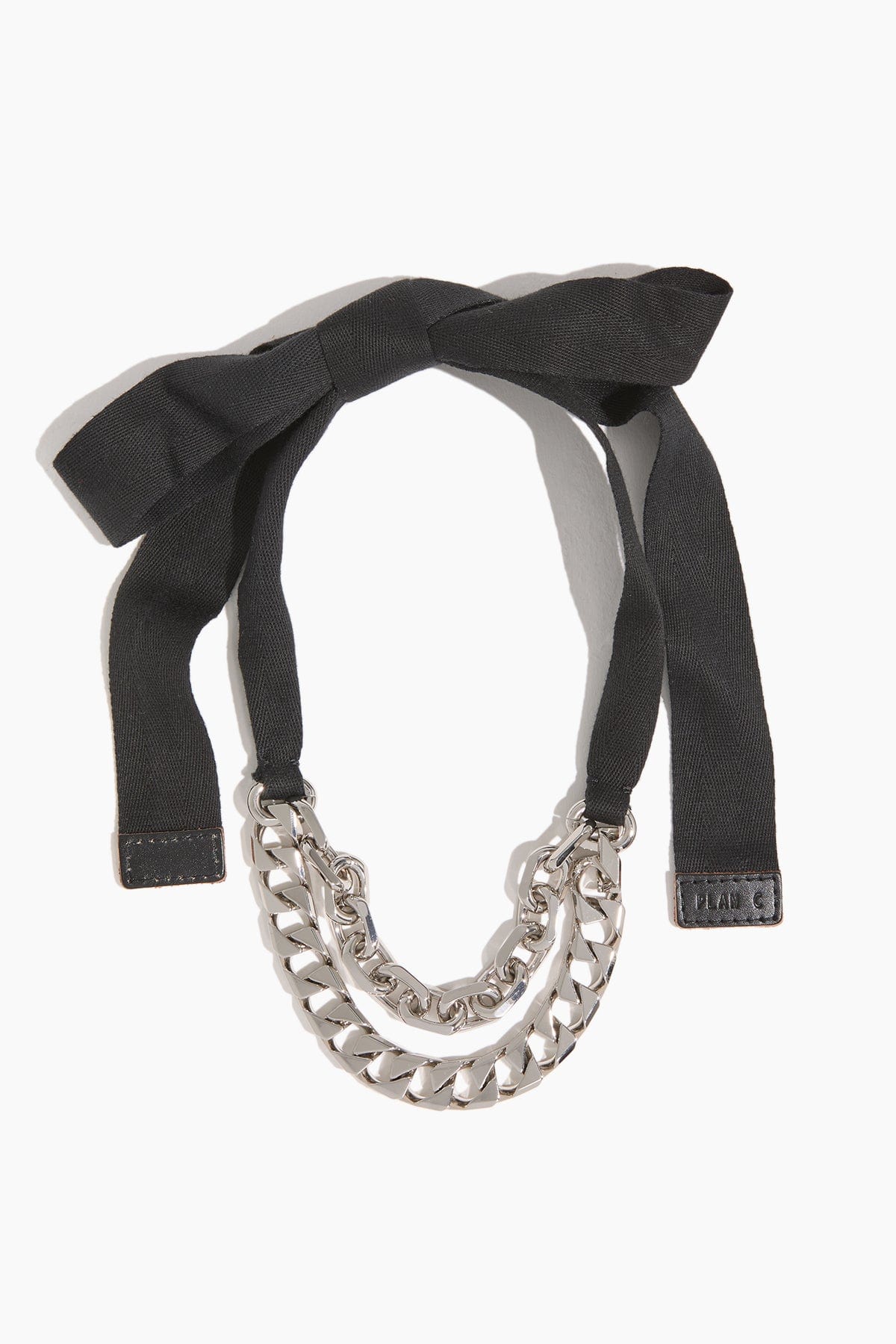 Double Chain Necklace with Rib in Nikel Lucido - Image 3