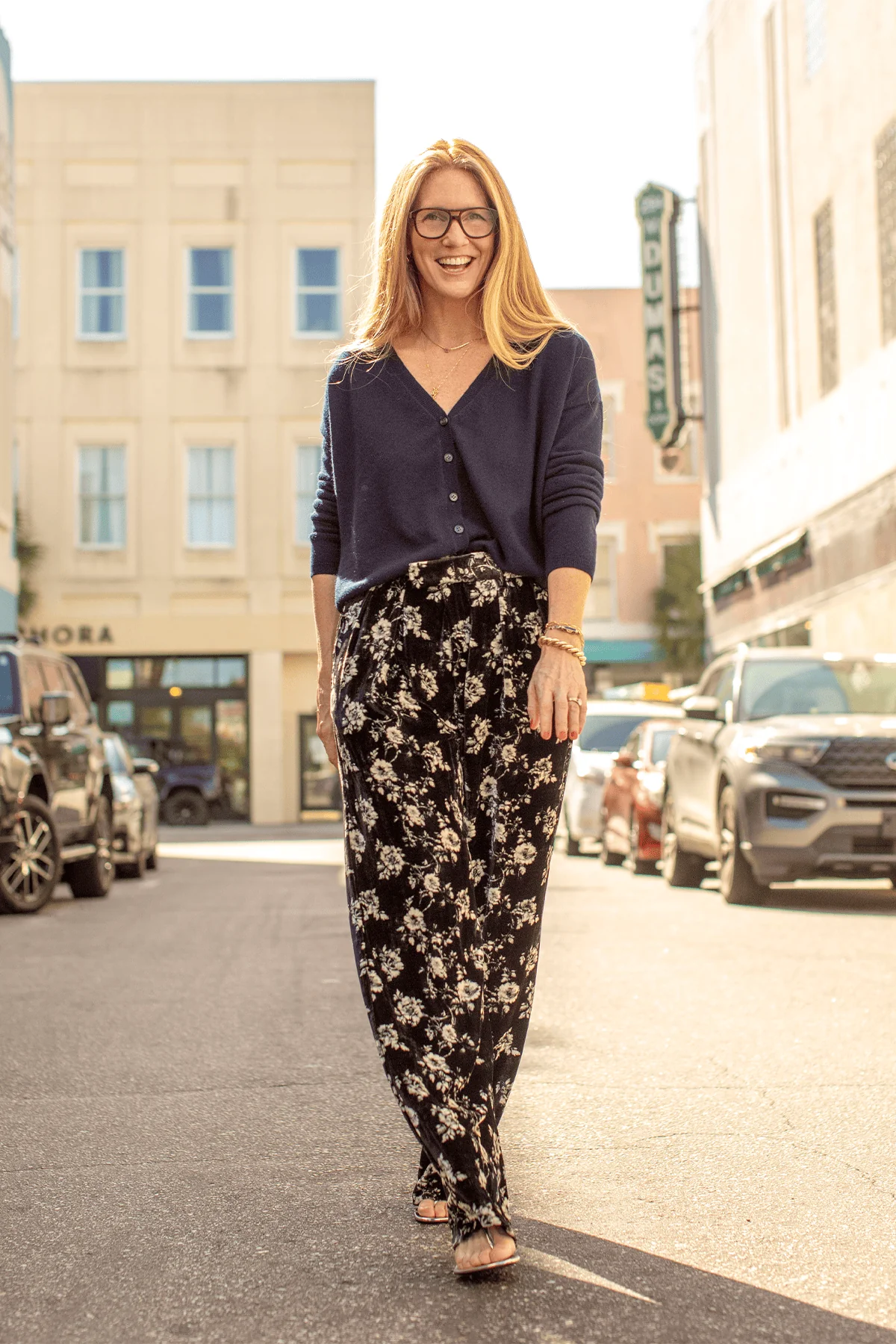 Double Pleat Trouser in Floral on Black - Image 5
