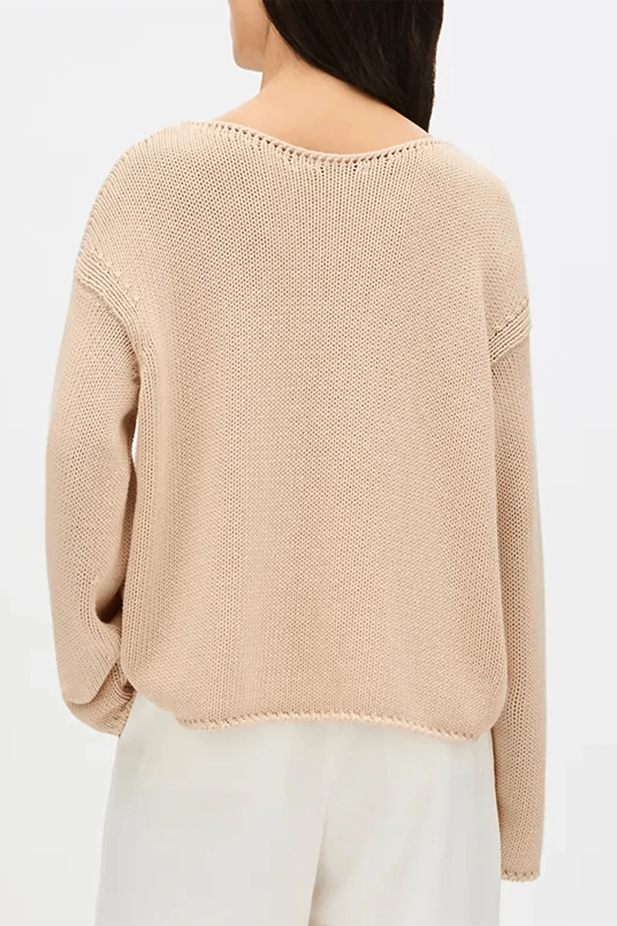 Draped Knit Sweater in Sand - Image 4