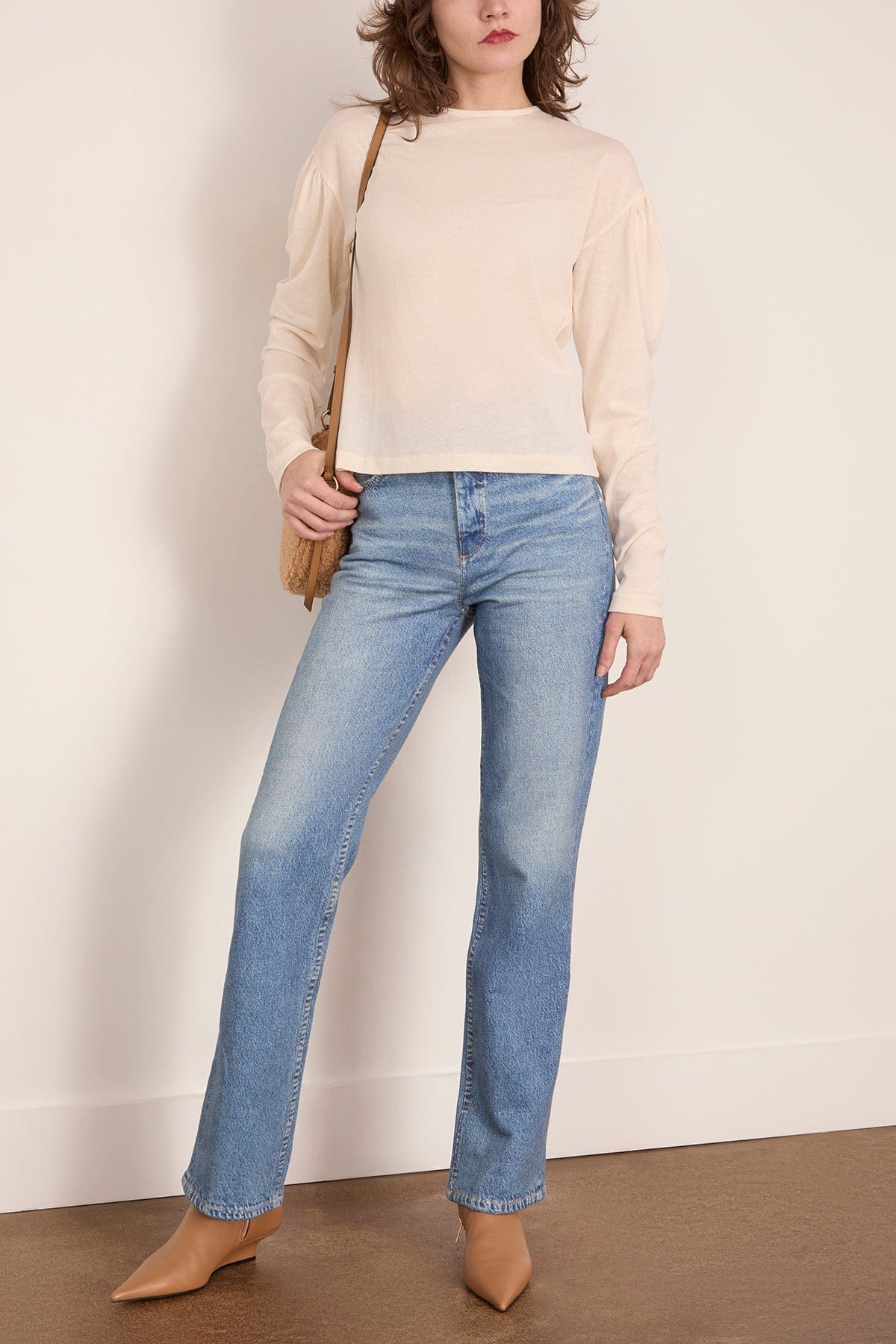 Dropped Shoulder Top in Off-White - Image 2