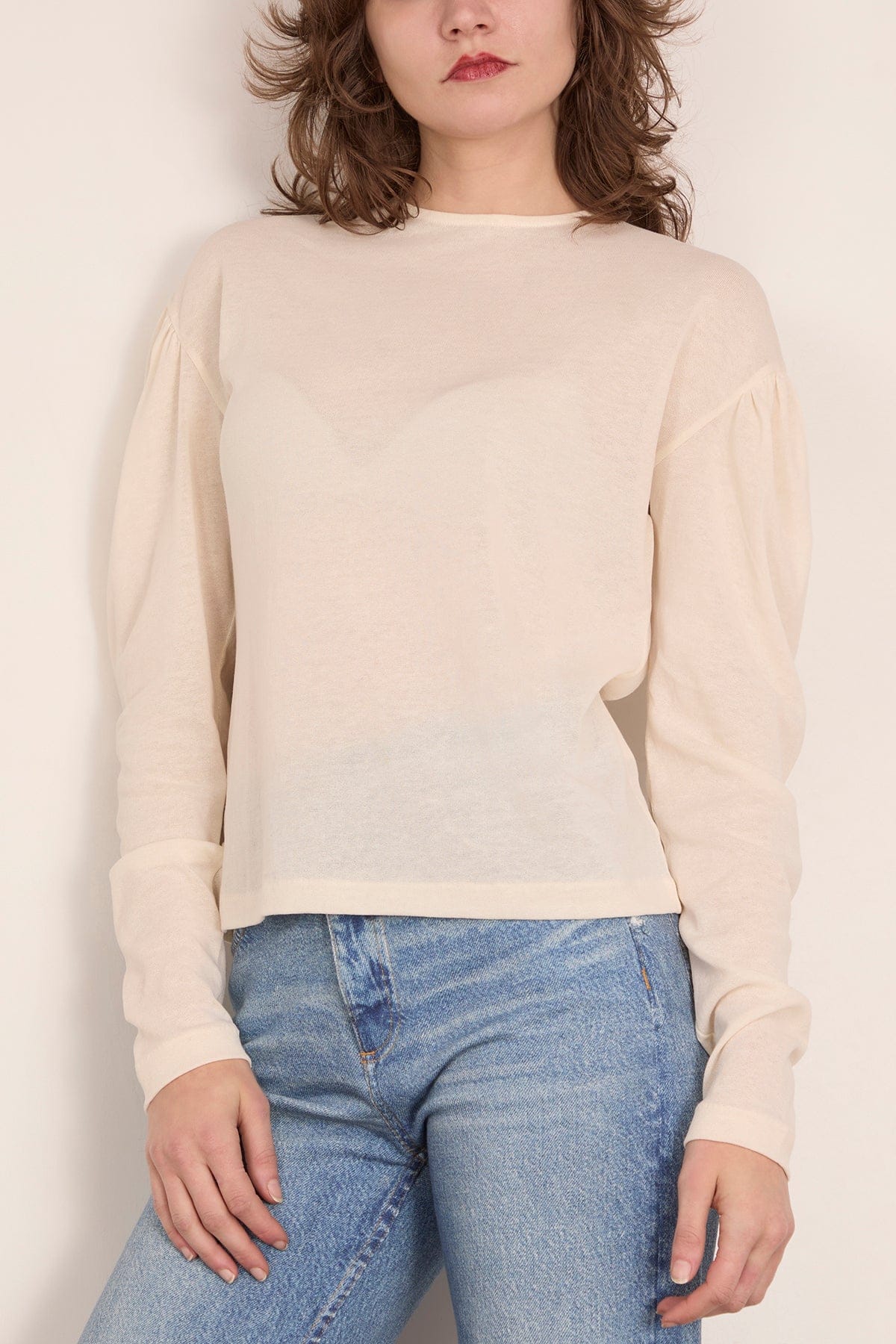 Dropped Shoulder Top in Off-White - Image 3