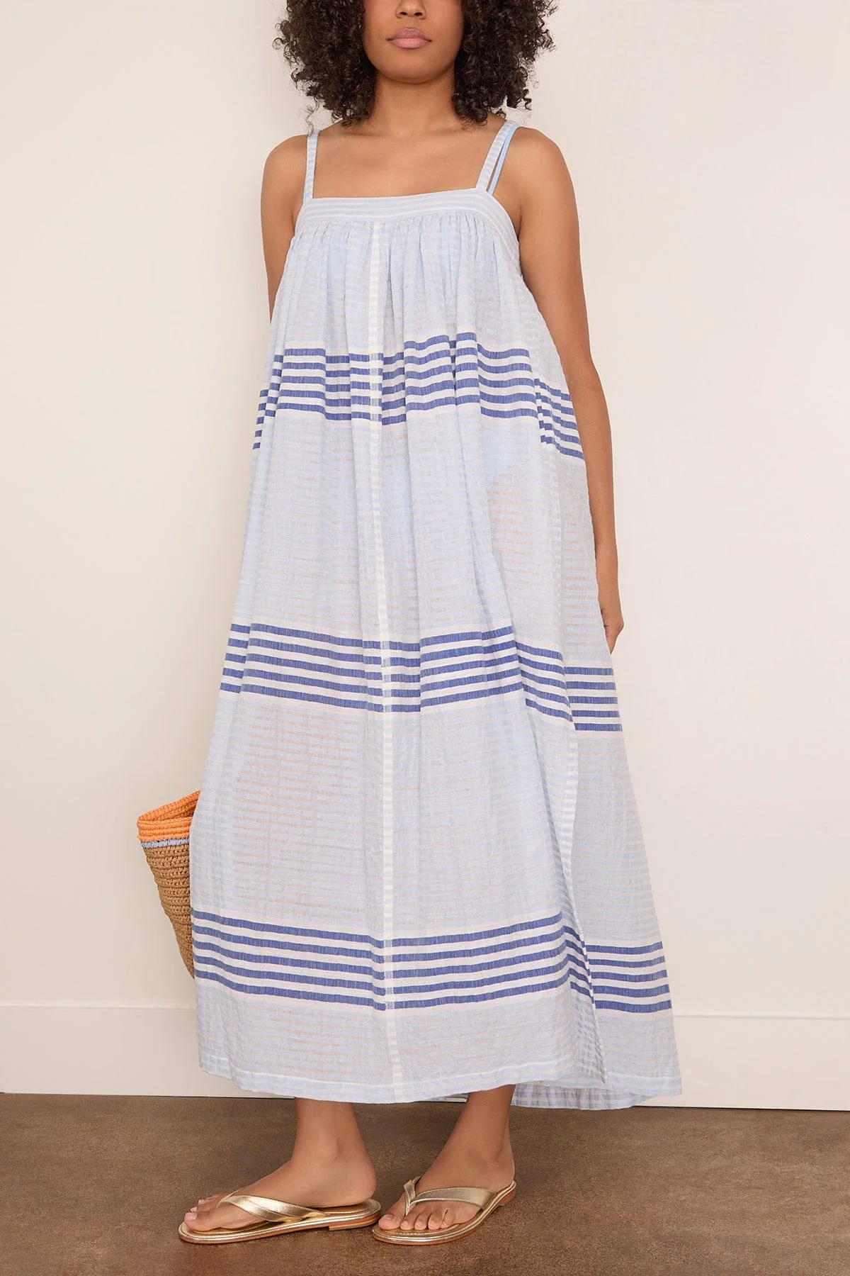 Eda Slip Dress in Shemizi Blue - Image 2