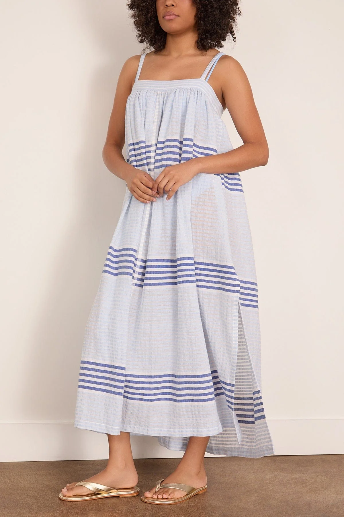 Eda Slip Dress in Shemizi Blue - Image 3
