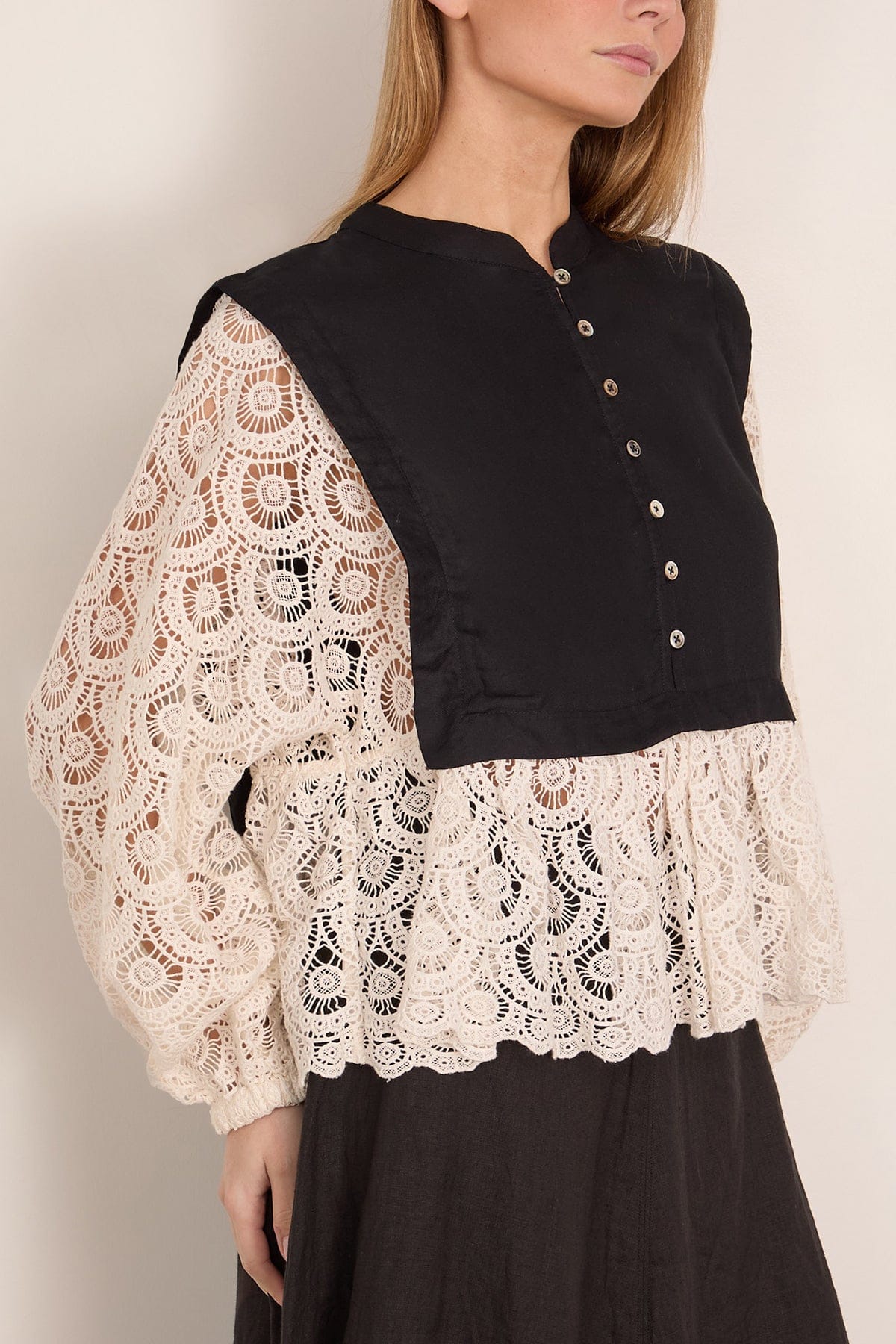 Ellison Solid Long Sleeve Top in Black - Image 3