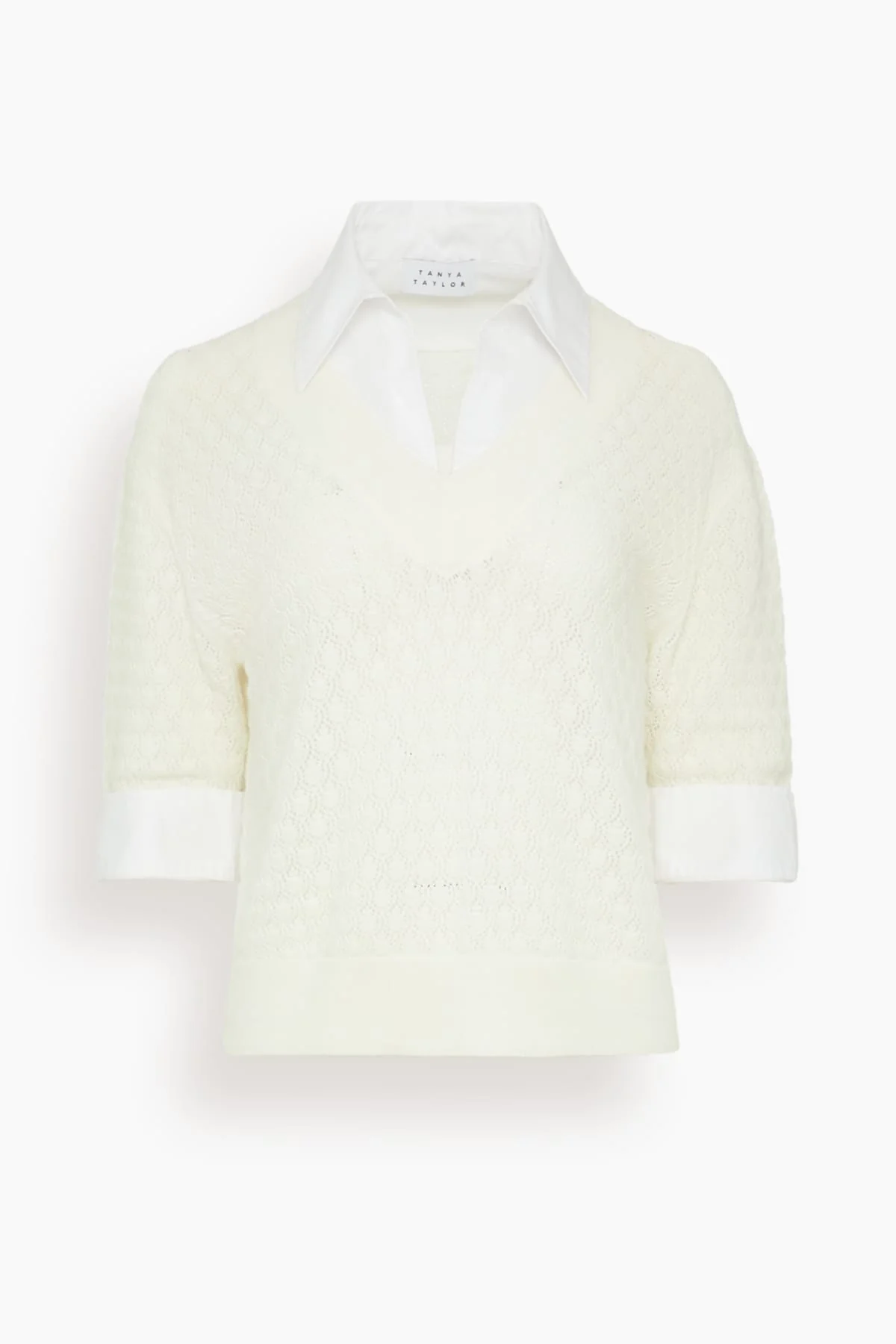 Esme Pointelle Knit Top in Cream