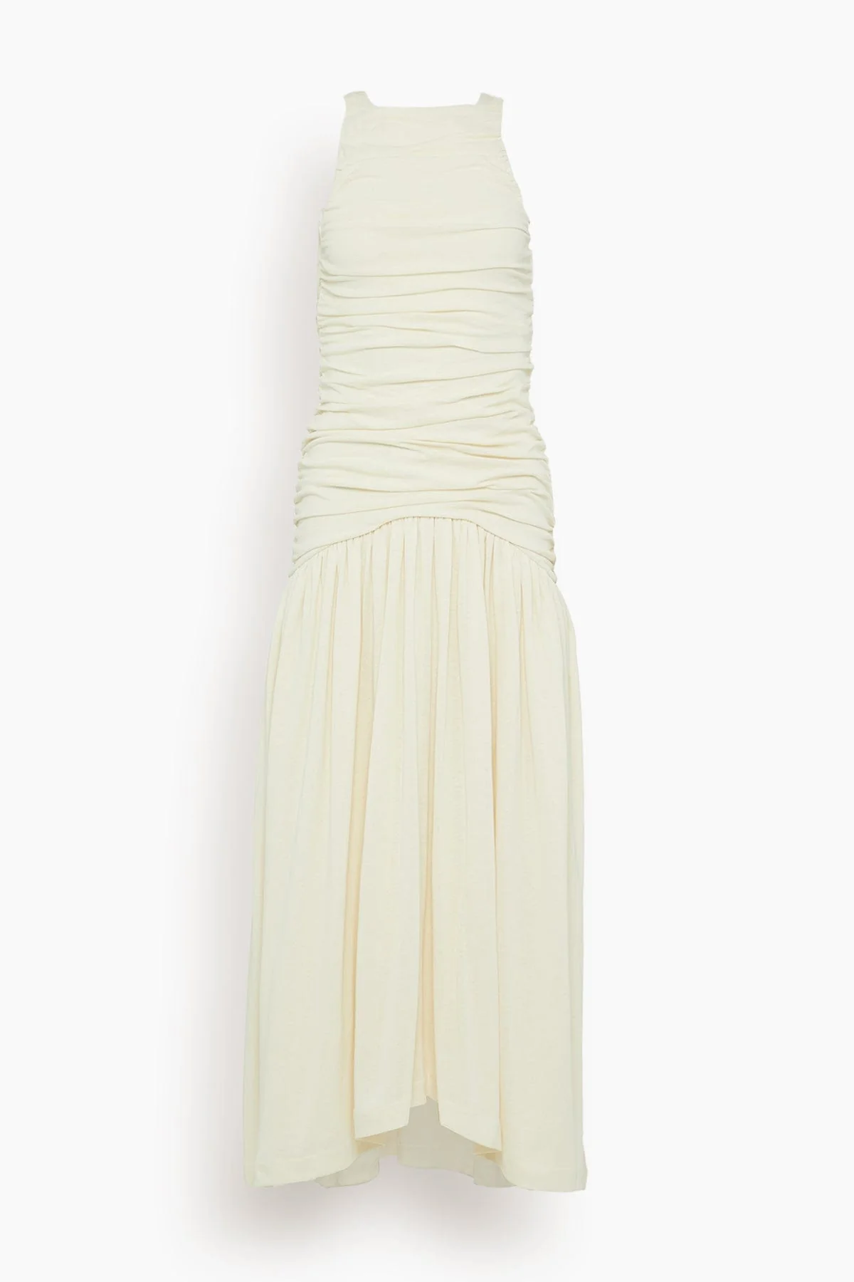 Evidente Shoulder Dress in Off White