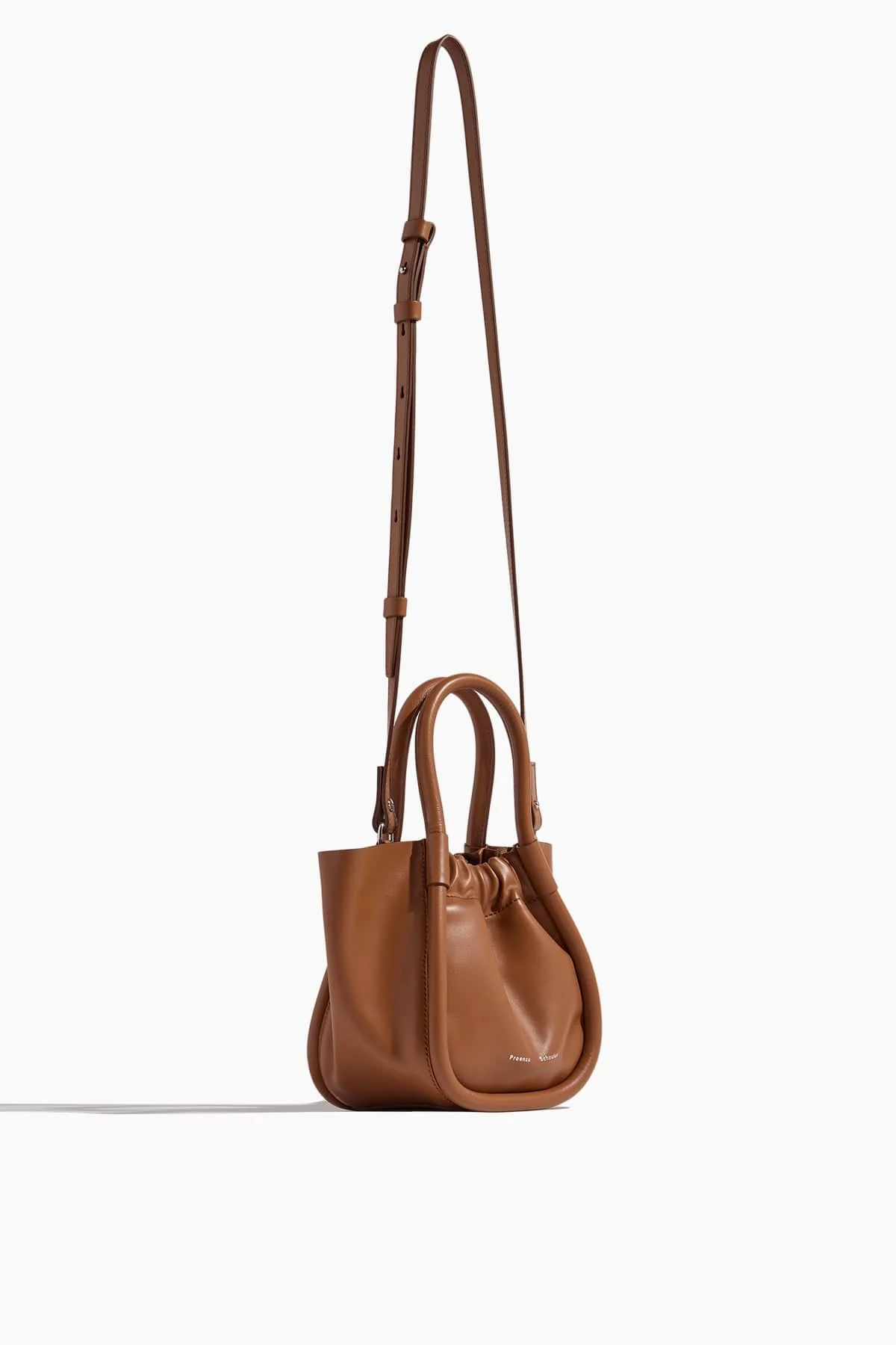 Extra Small Ruched Tote in Cognac - Image 4