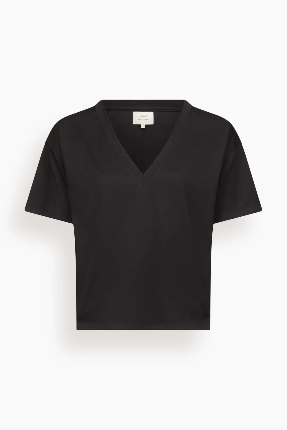 Faaa V Neck T-Shirt in Black